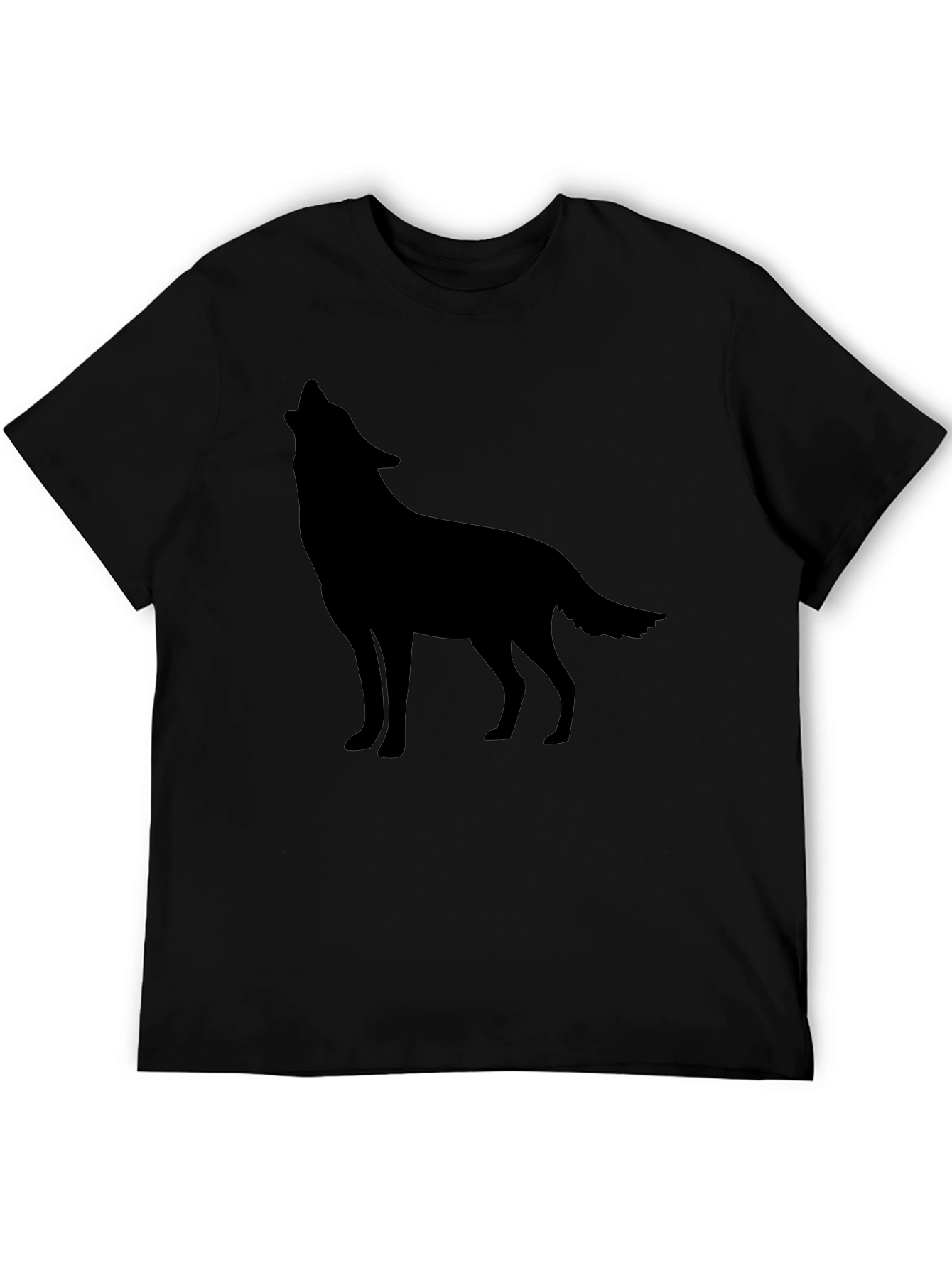 Black Wolf Silhouette Graphic Tee