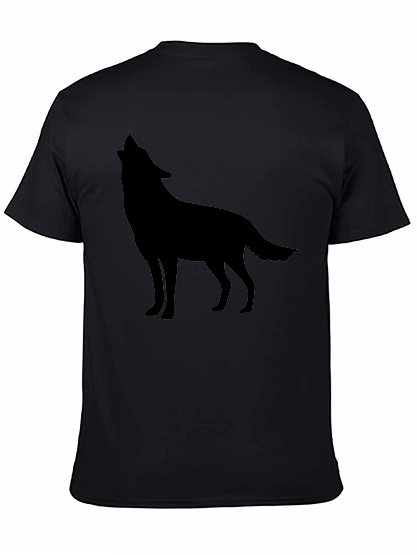 Black Wolf Silhouette Graphic Tee