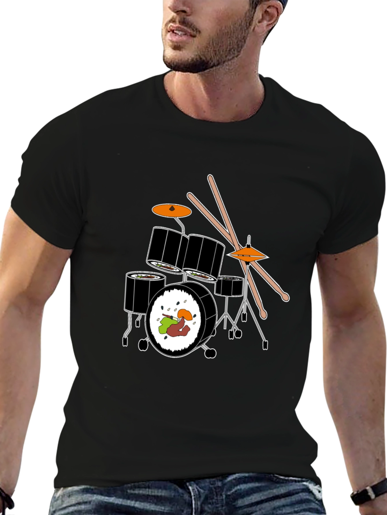 Sushi Drum Set Graphic Tee - Black