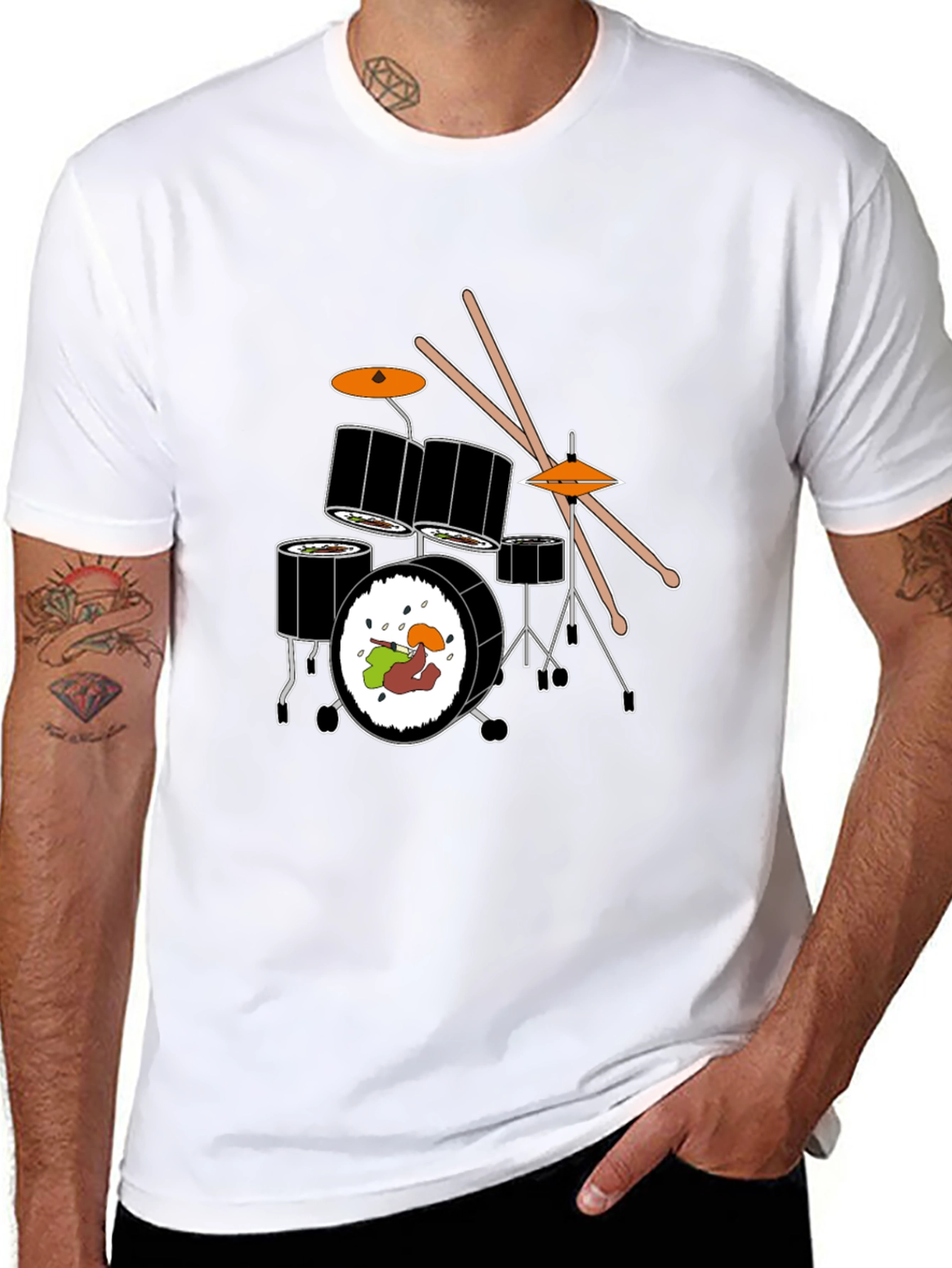 Sushi Drum Set Graphic Tee - Black