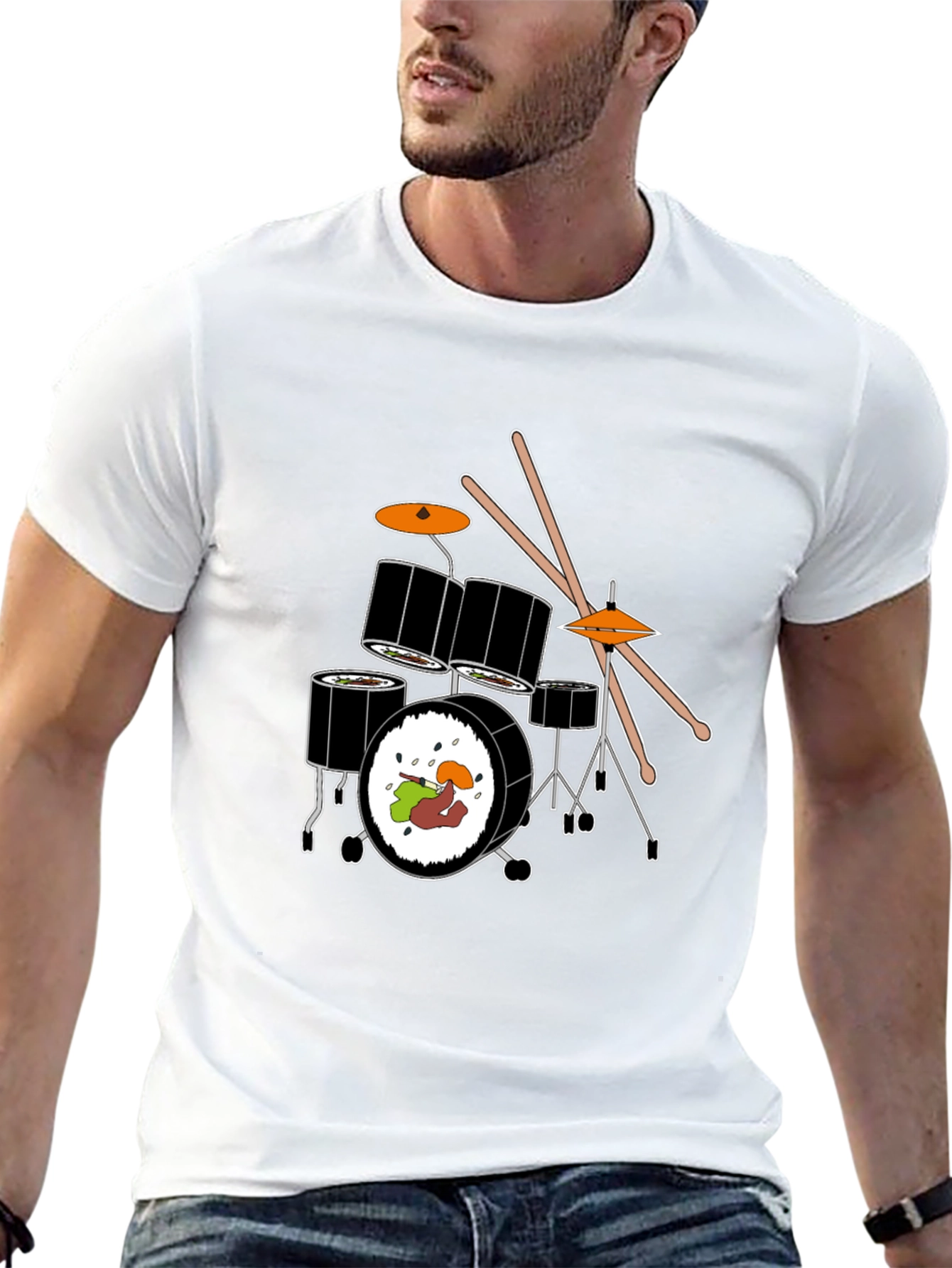 Sushi Drum Set Graphic Tee - Black