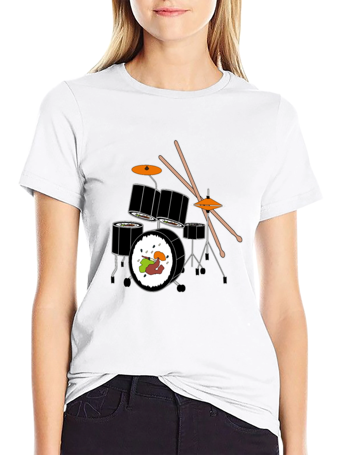 Sushi Drum Set Graphic Tee - Black