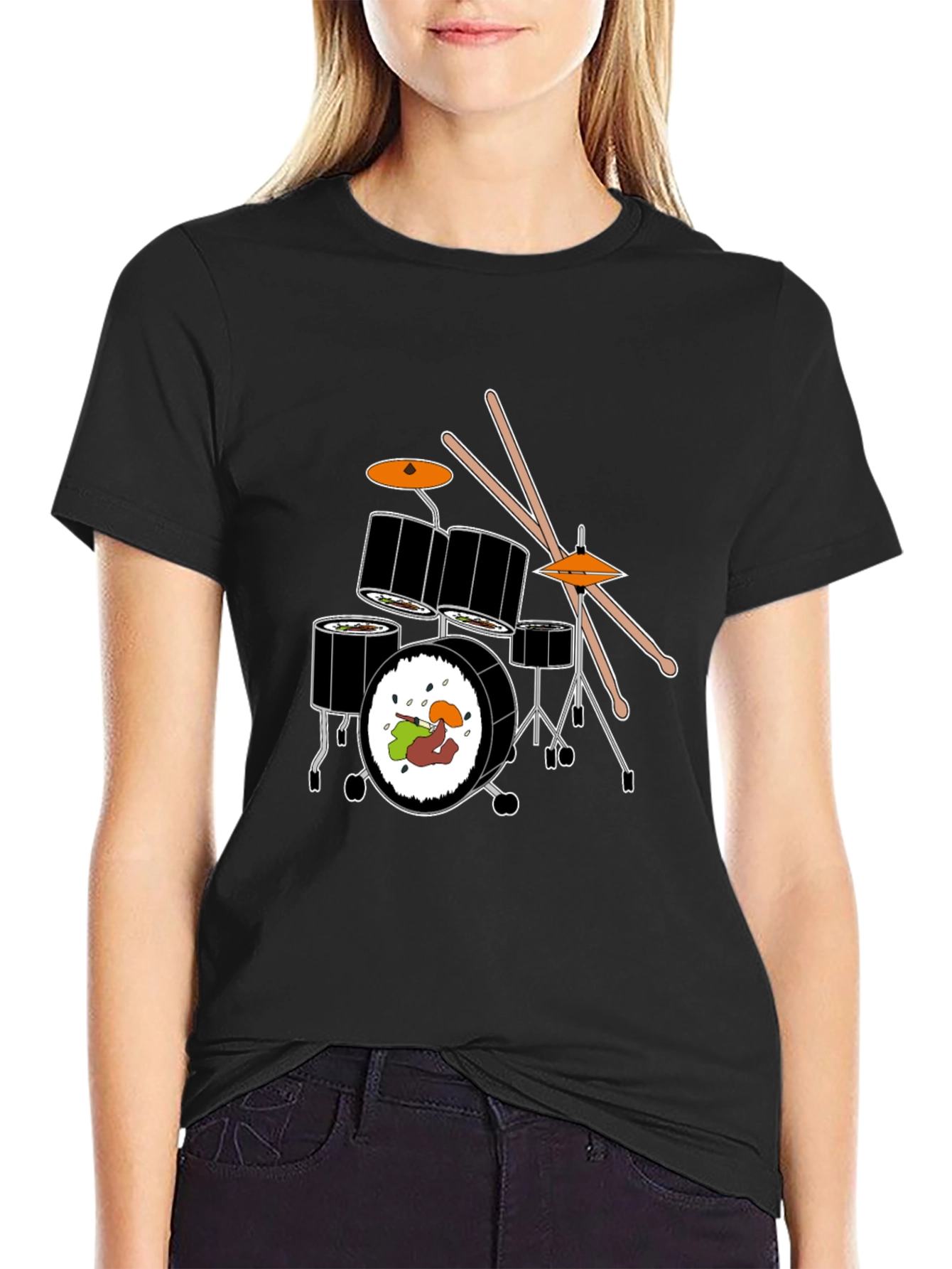 Sushi Drum Set Graphic Tee - Black