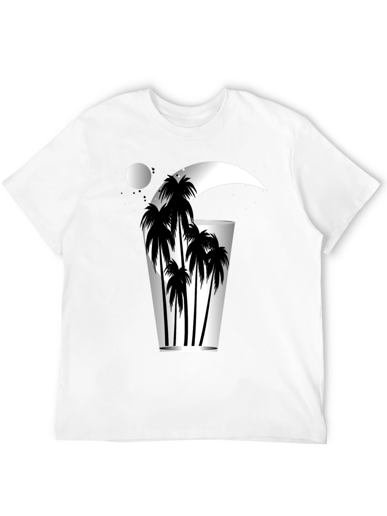 Tropical Moon Palm Tree Graphic Tee - Relaxed Fit