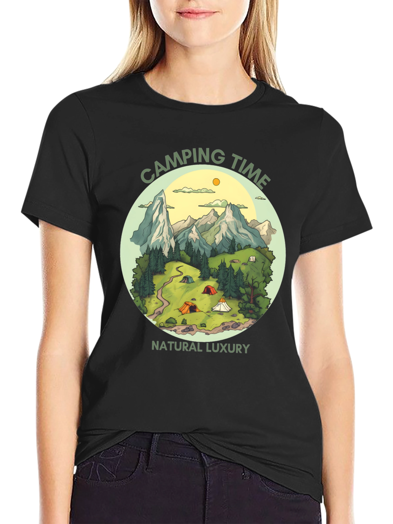 Camping Time Natural Luxury Graphic Tee