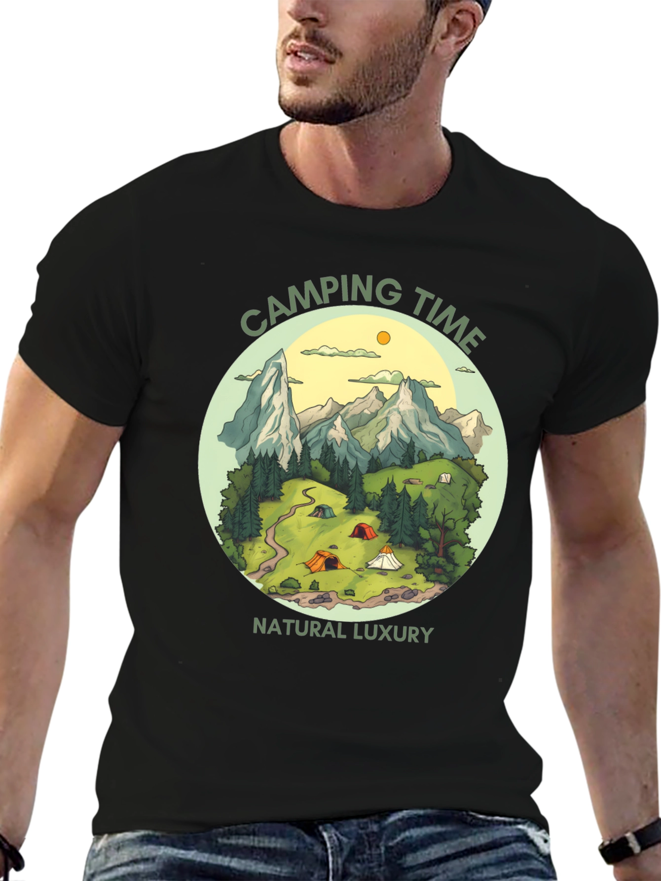 Camping Time Natural Luxury Graphic Tee