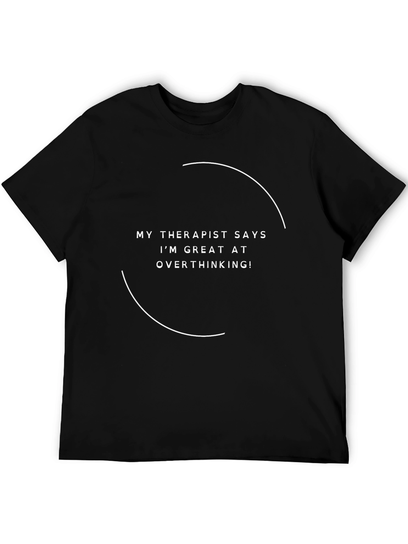 Therapist Overthinking Graphic Tee - Black