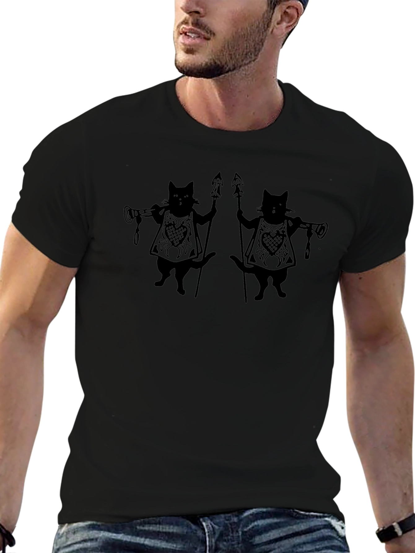 Black Cat Samurai Graphic Tee