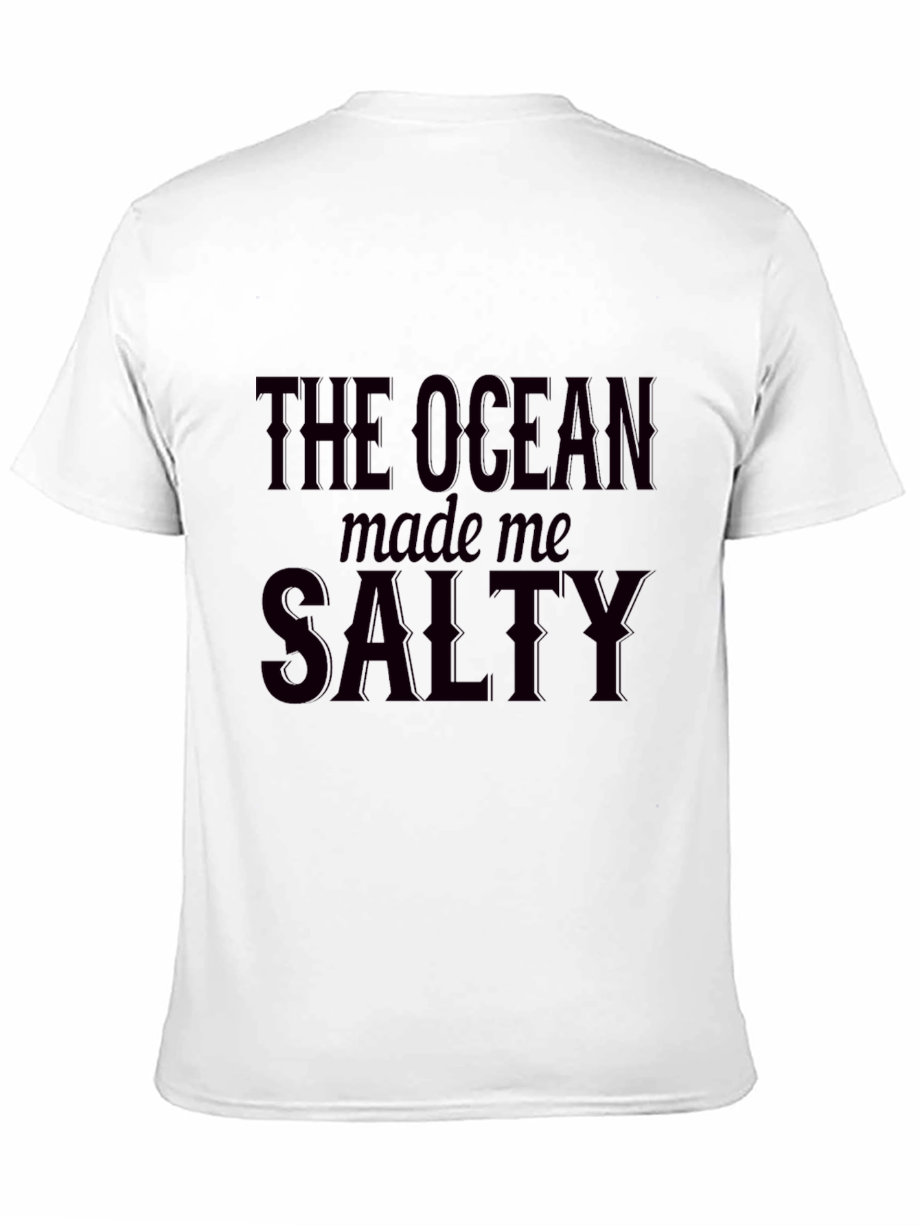 The Ocean Made Me Salty Black Graphic Tee