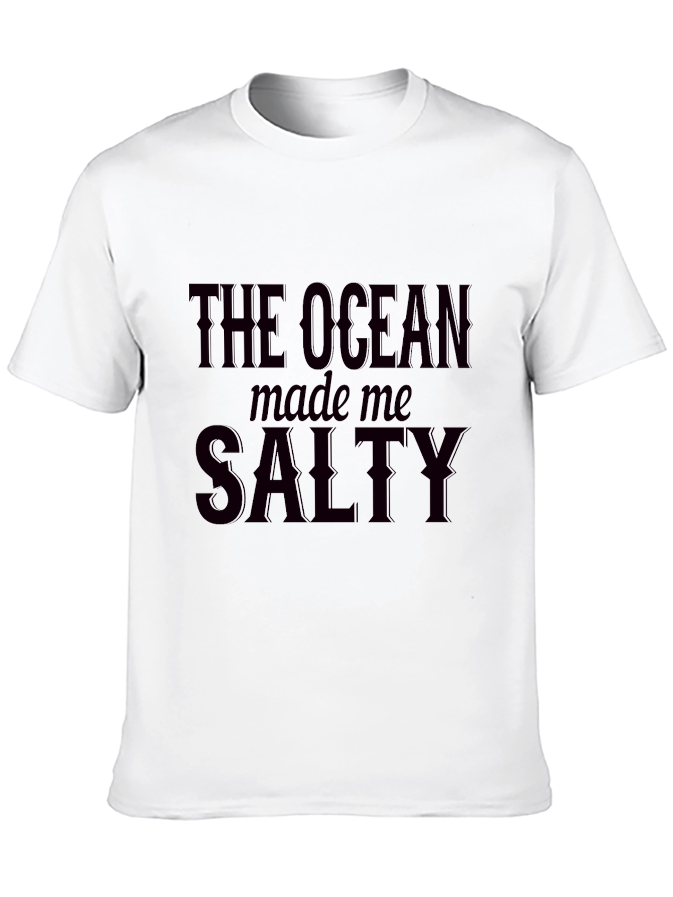The Ocean Made Me Salty Black Graphic Tee