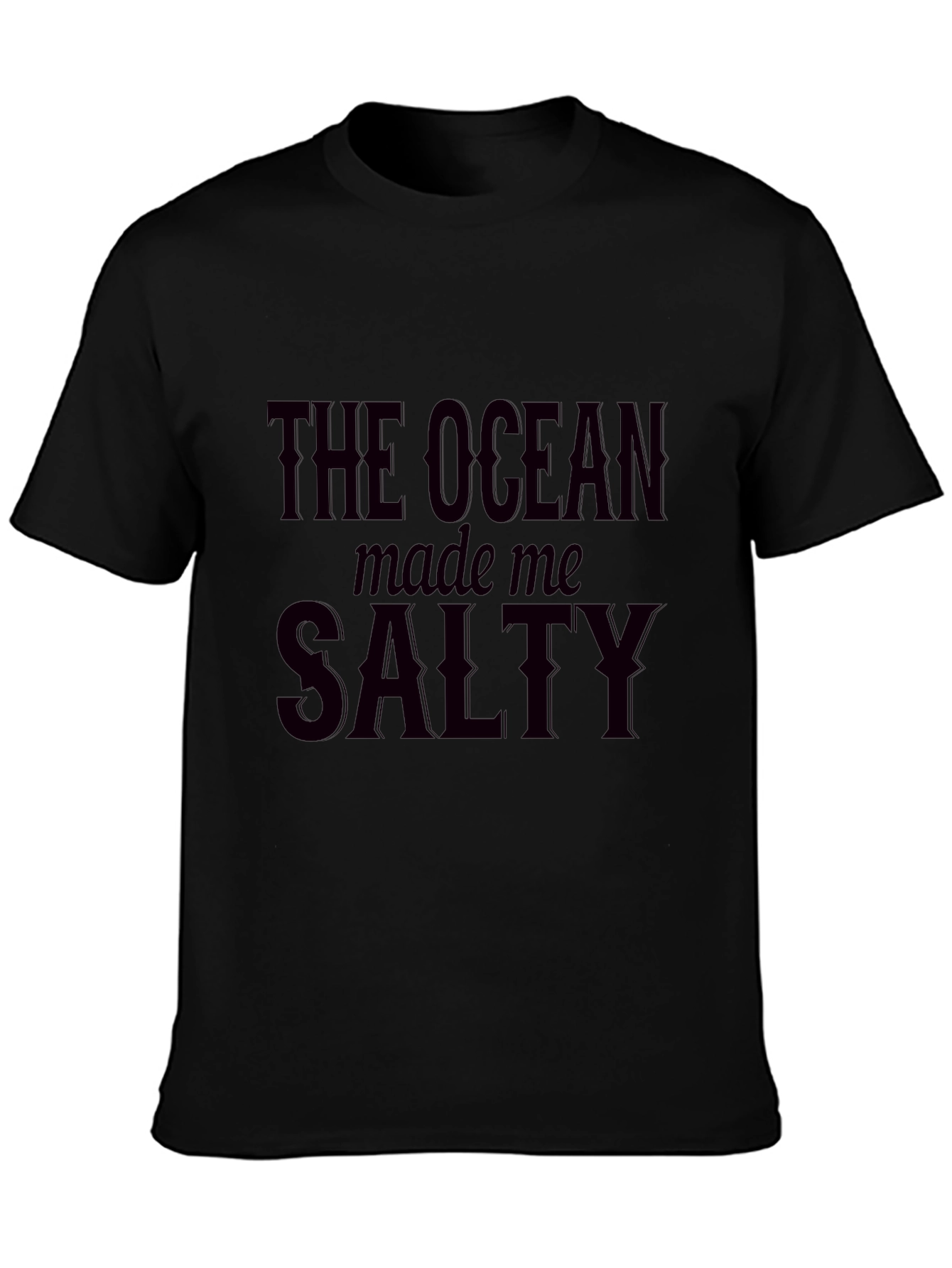 The Ocean Made Me Salty Black Graphic Tee