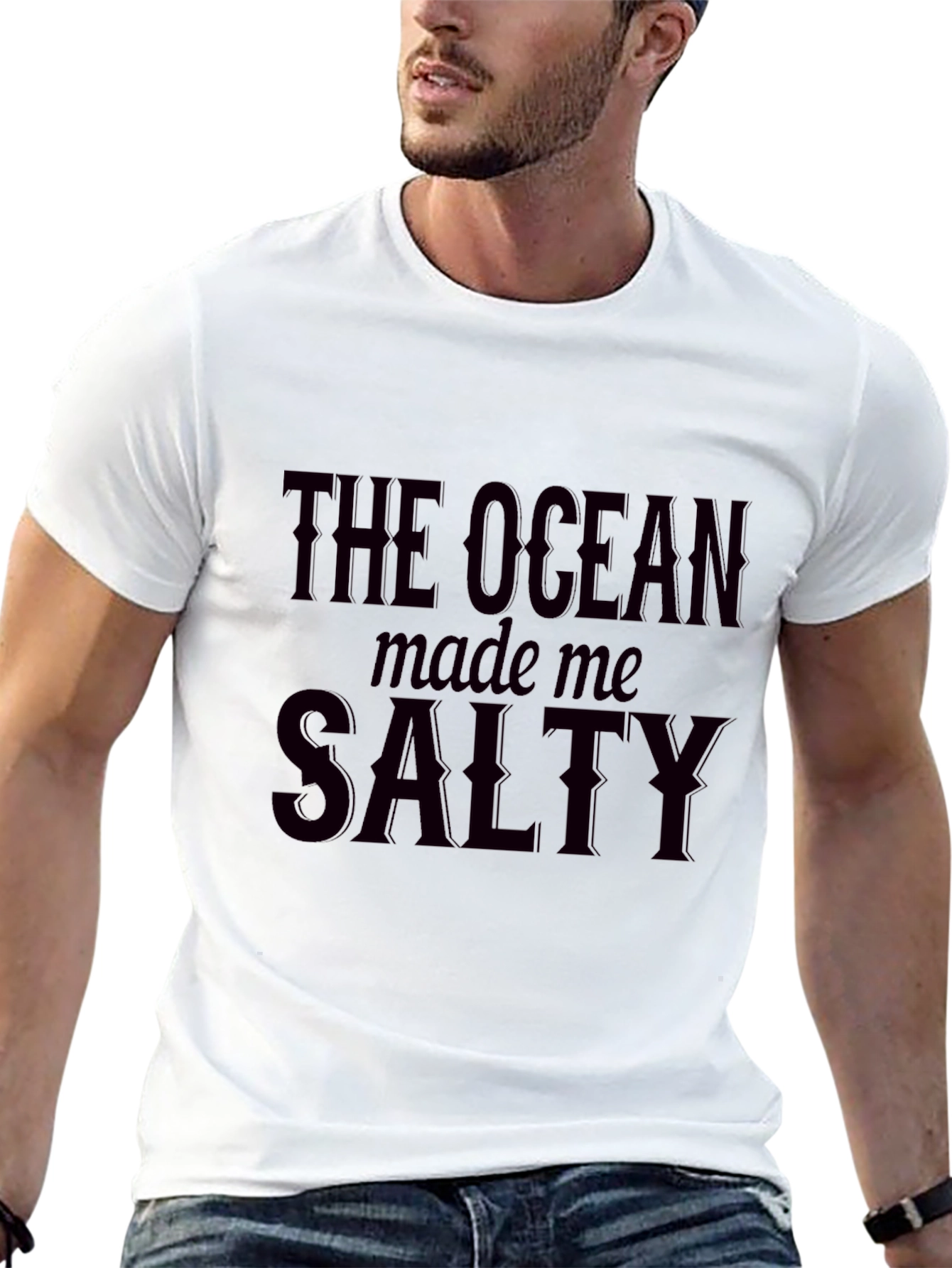 The Ocean Made Me Salty Black Graphic Tee