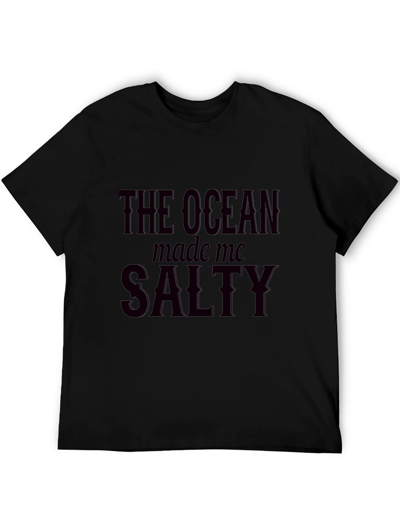 The Ocean Made Me Salty Black Graphic Tee