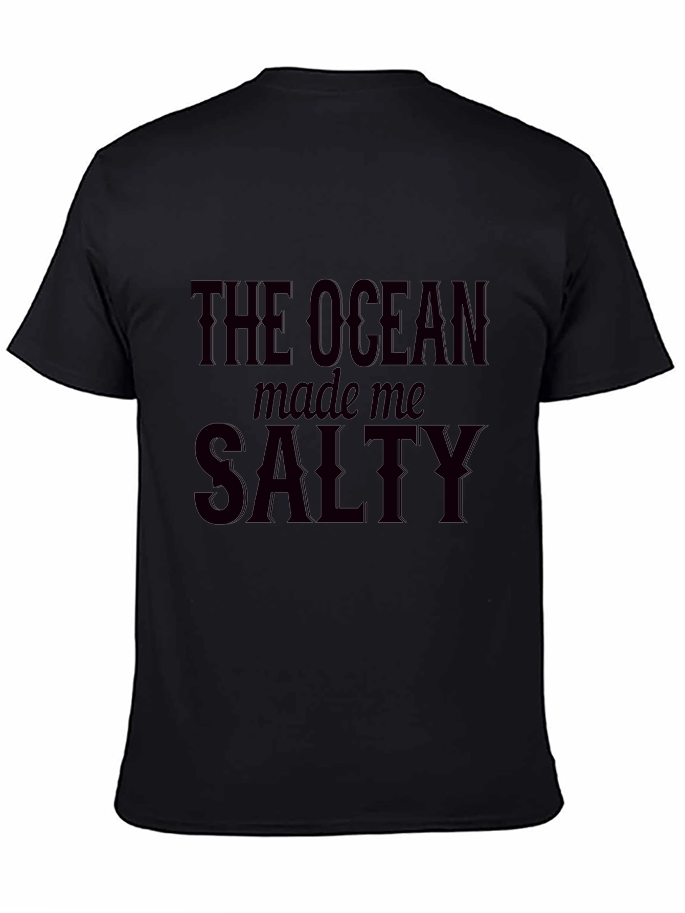 The Ocean Made Me Salty Black Graphic Tee