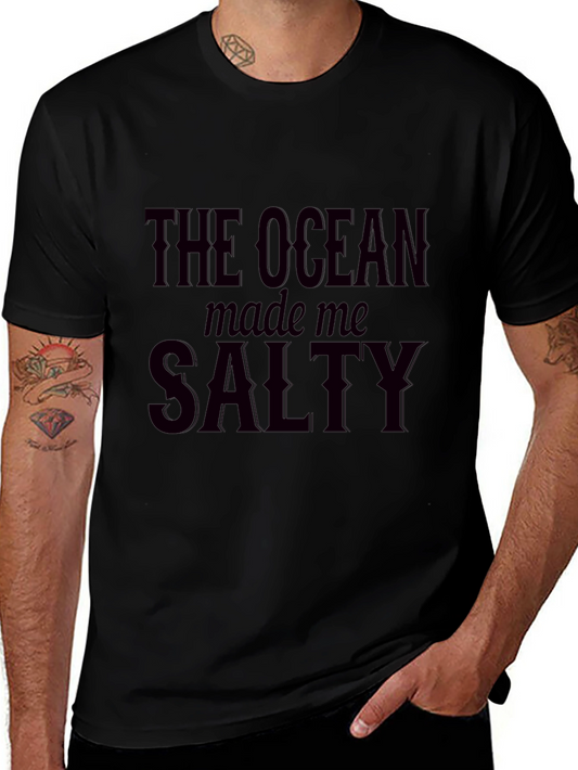 The Ocean Made Me Salty Black Graphic Tee