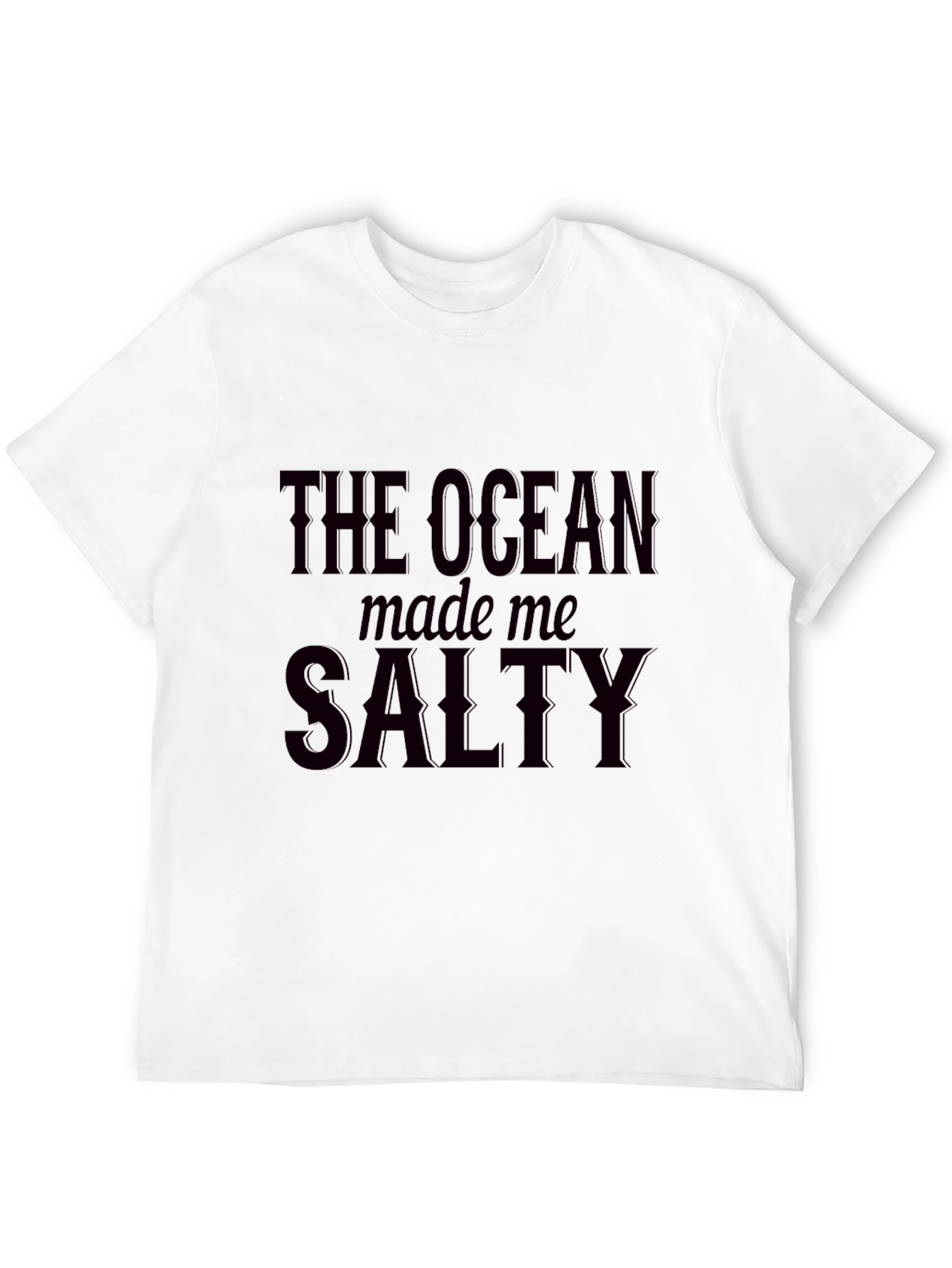 The Ocean Made Me Salty Black Graphic Tee