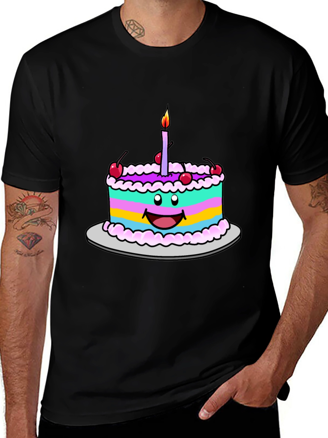 Cartoon Birthday Cake T-Shirt