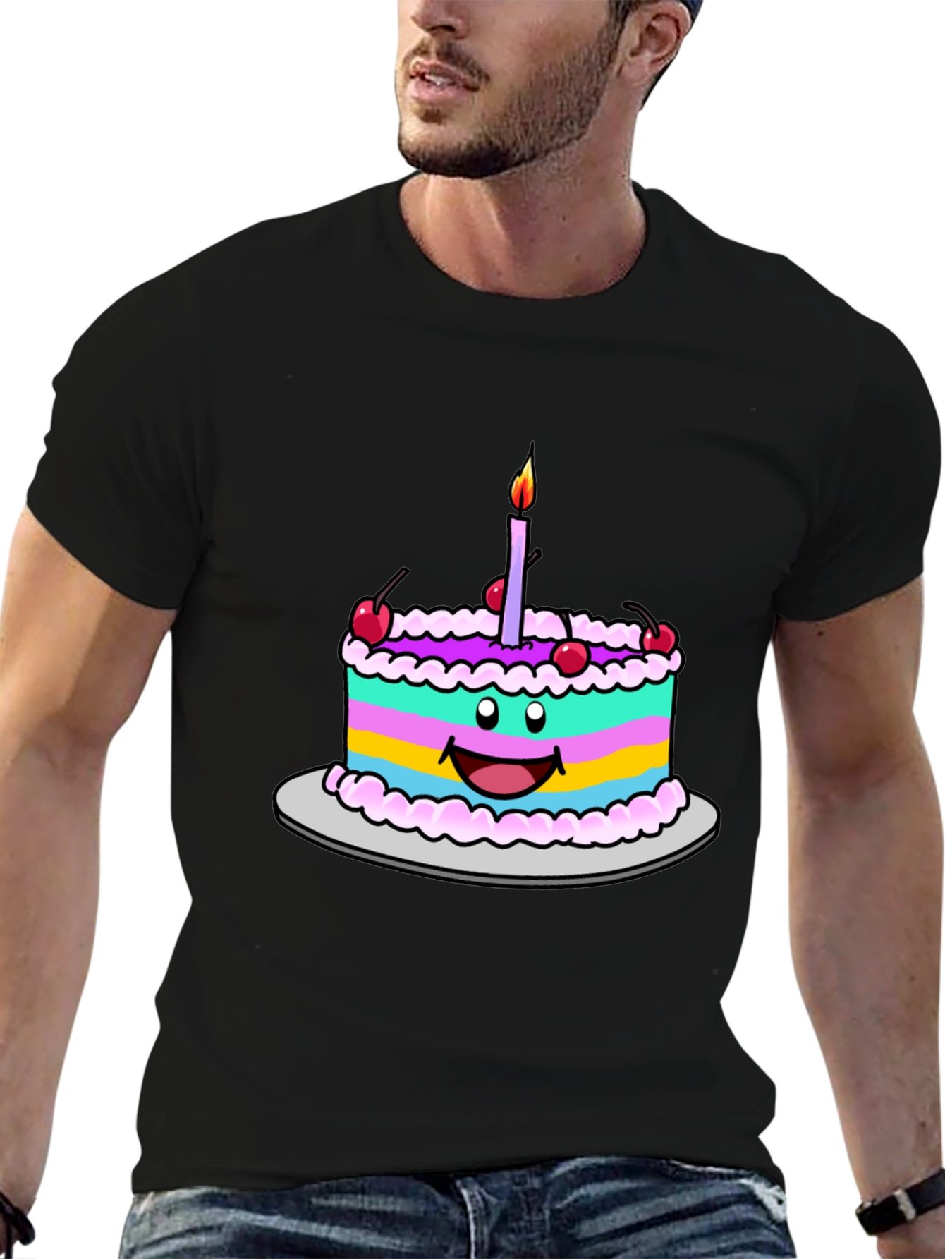 Cartoon Birthday Cake T-Shirt