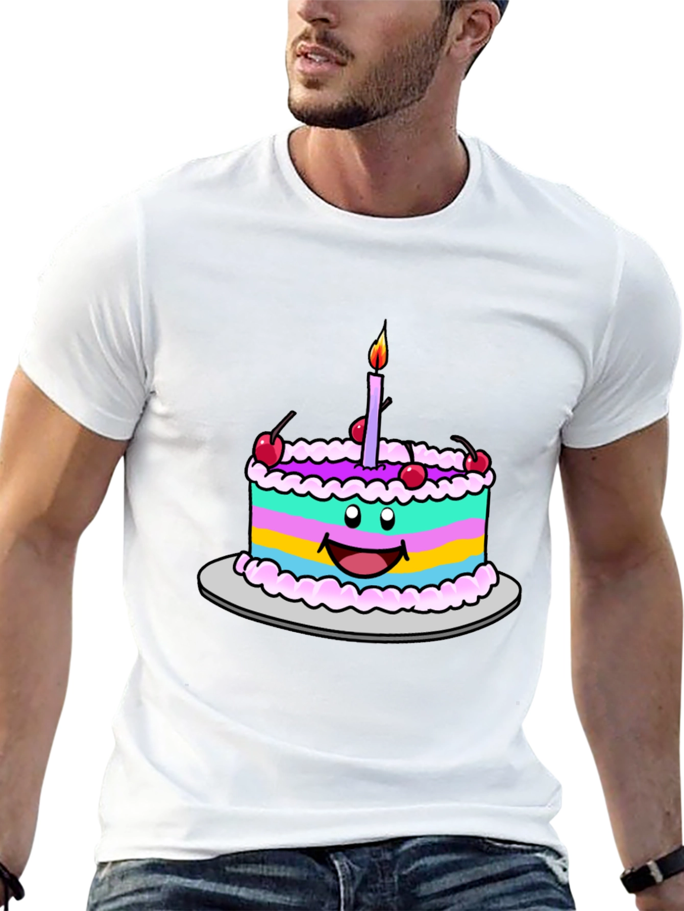 Cartoon Birthday Cake T-Shirt