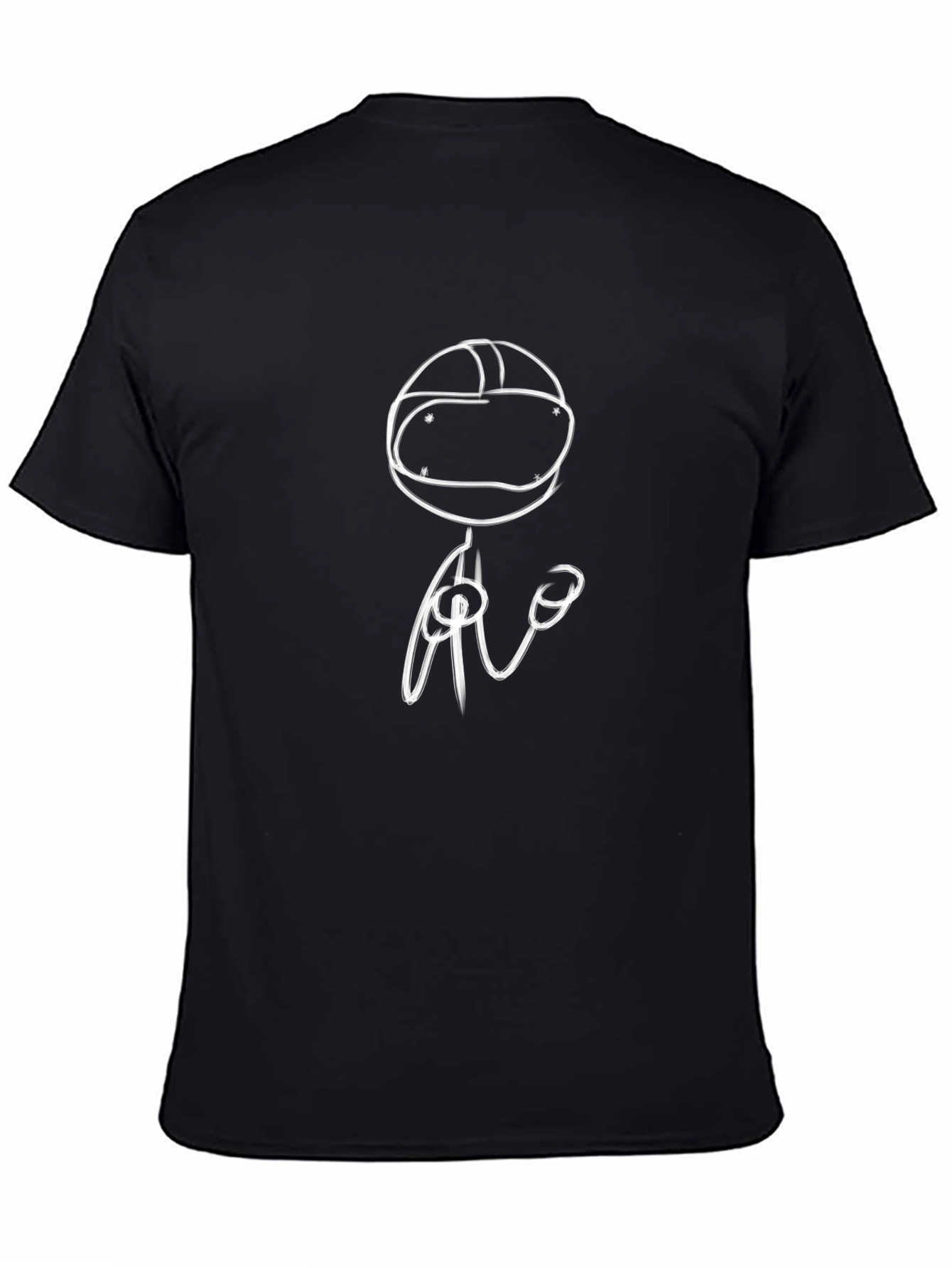 VR Headset Stick Figure Graphic Tee - Black