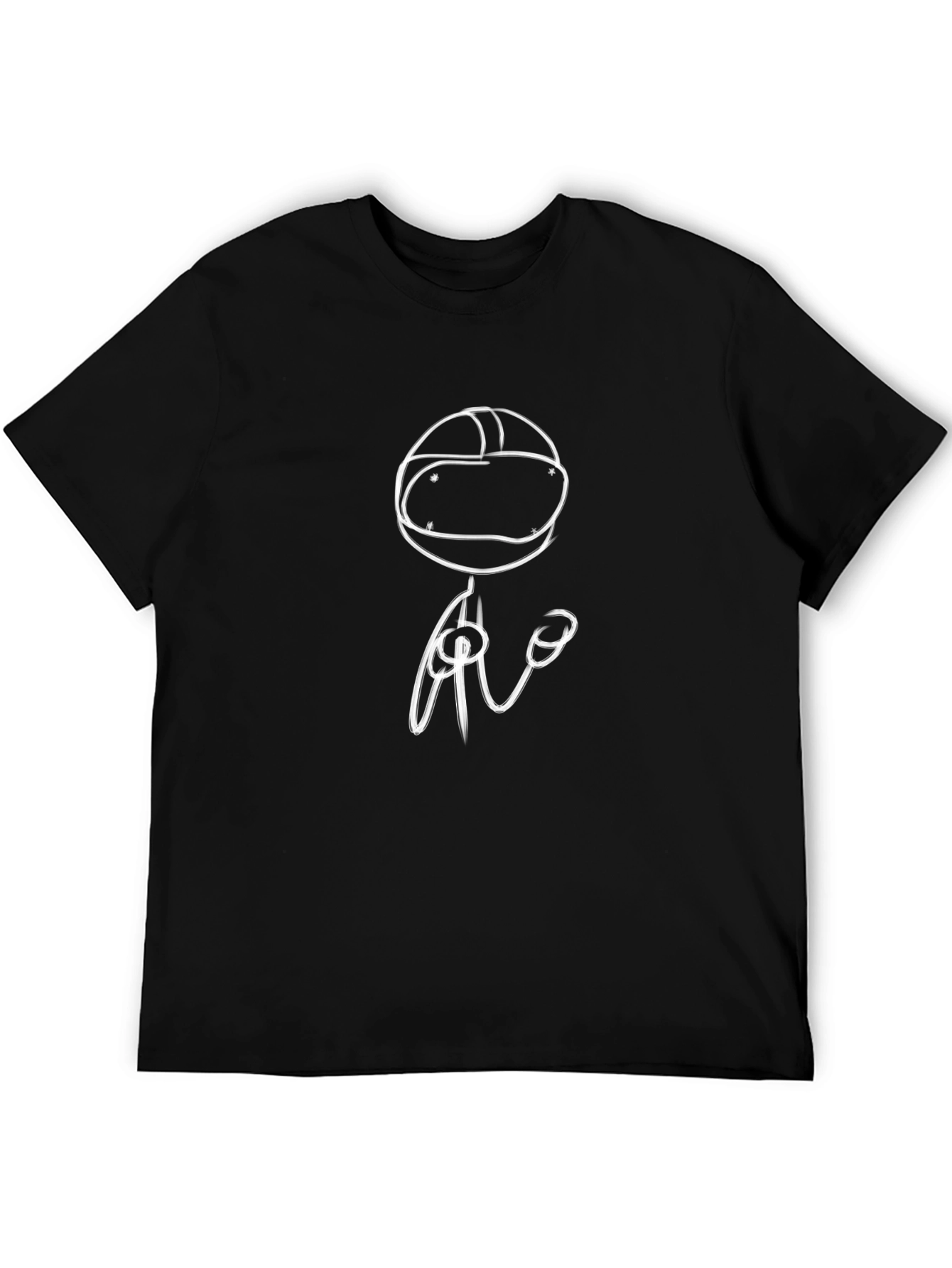 VR Headset Stick Figure Graphic Tee - Black