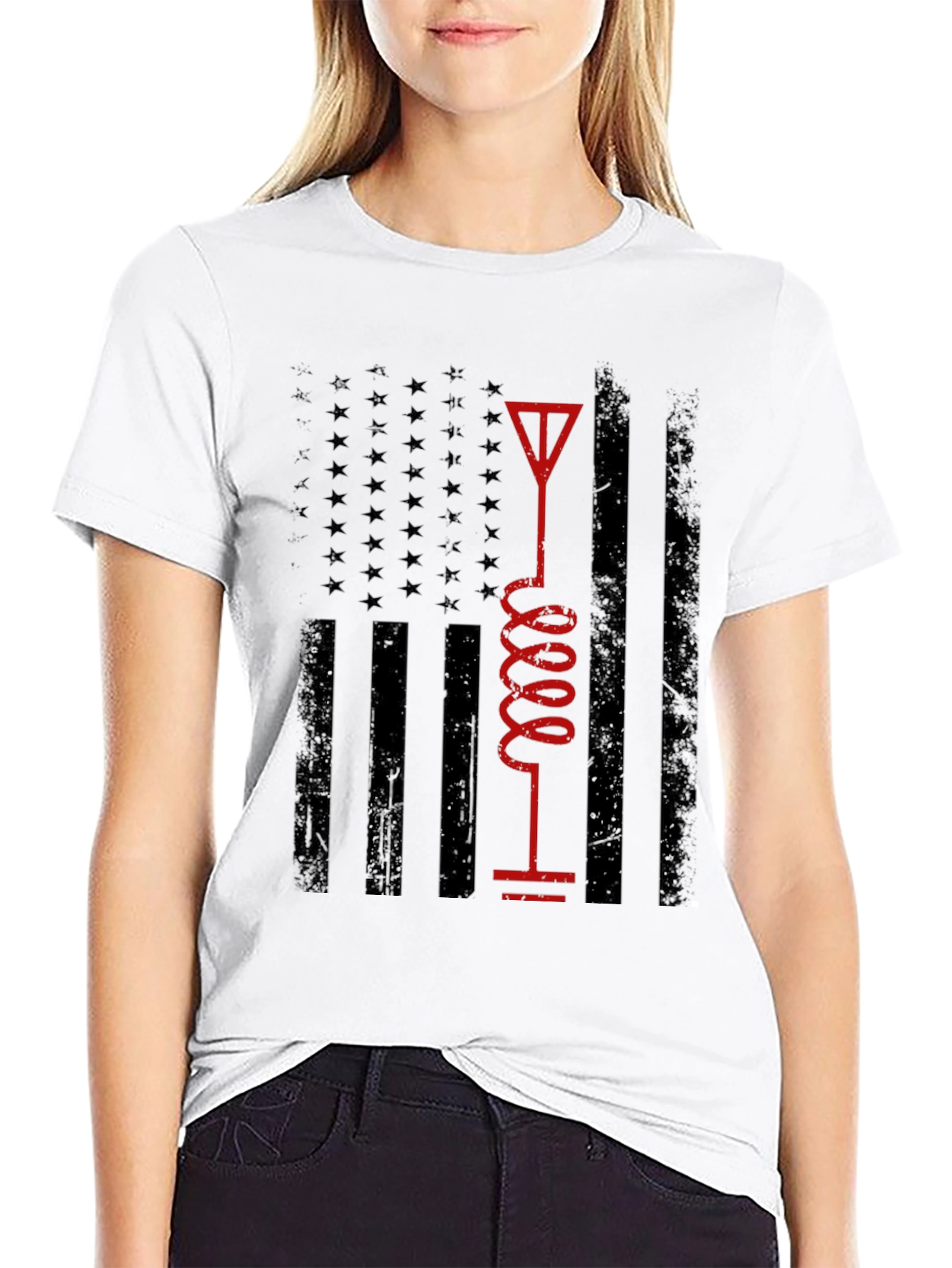 American Flag Ham Radio Operator T-Shirt
