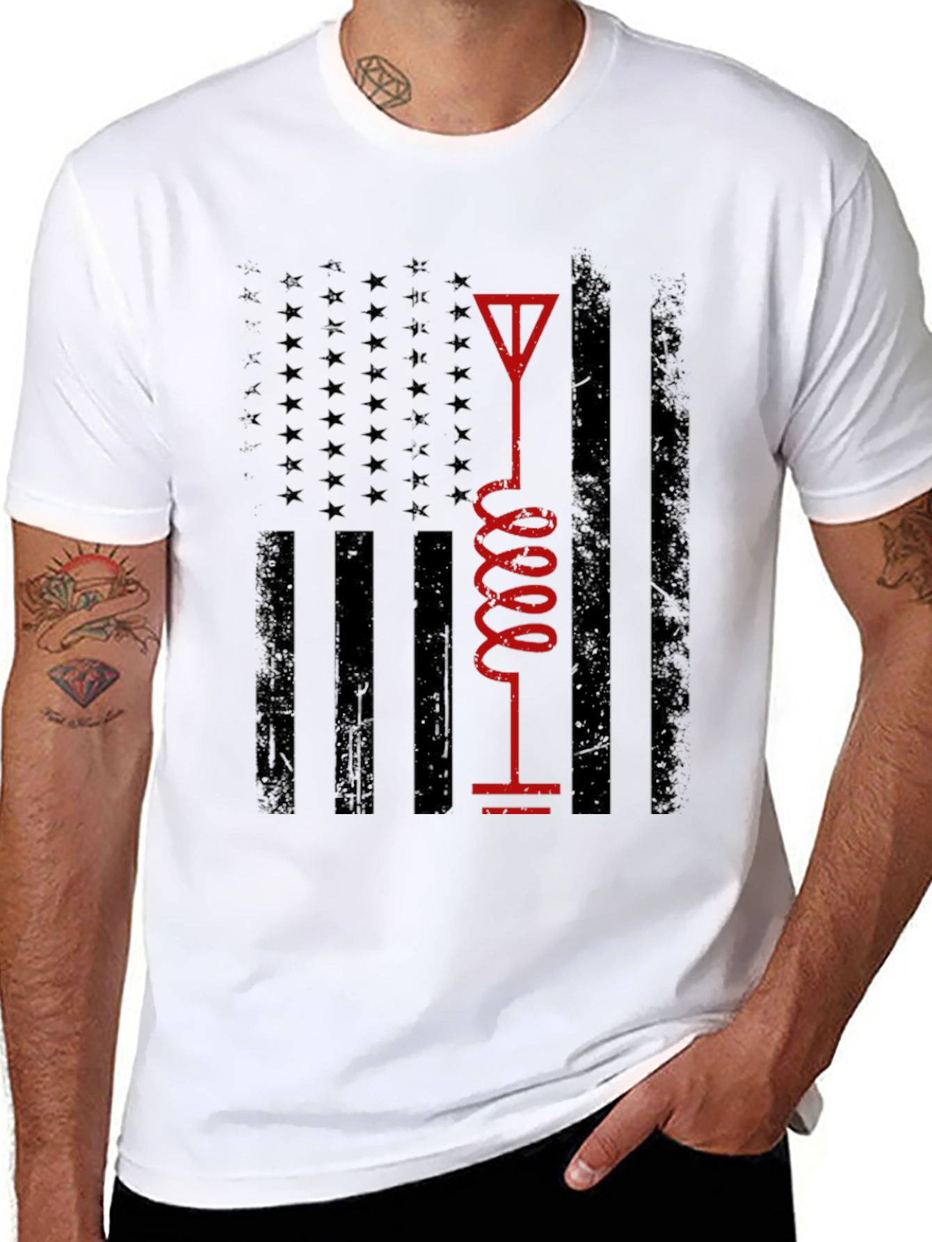 American Flag Ham Radio Operator T-Shirt