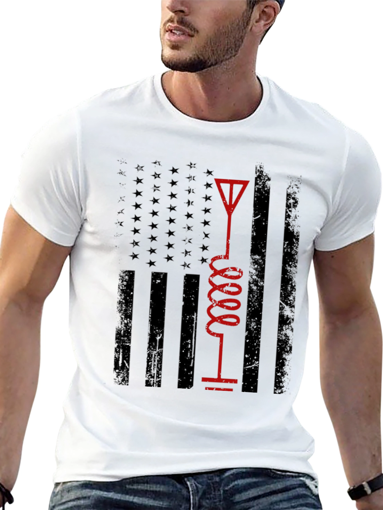 American Flag Ham Radio Operator T-Shirt