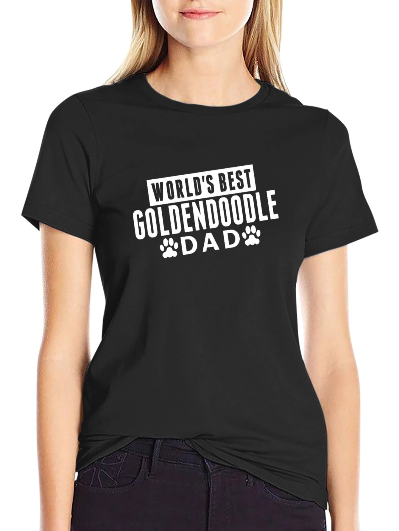 Worlds Best Goldendoodle Dad Black T-Shirt