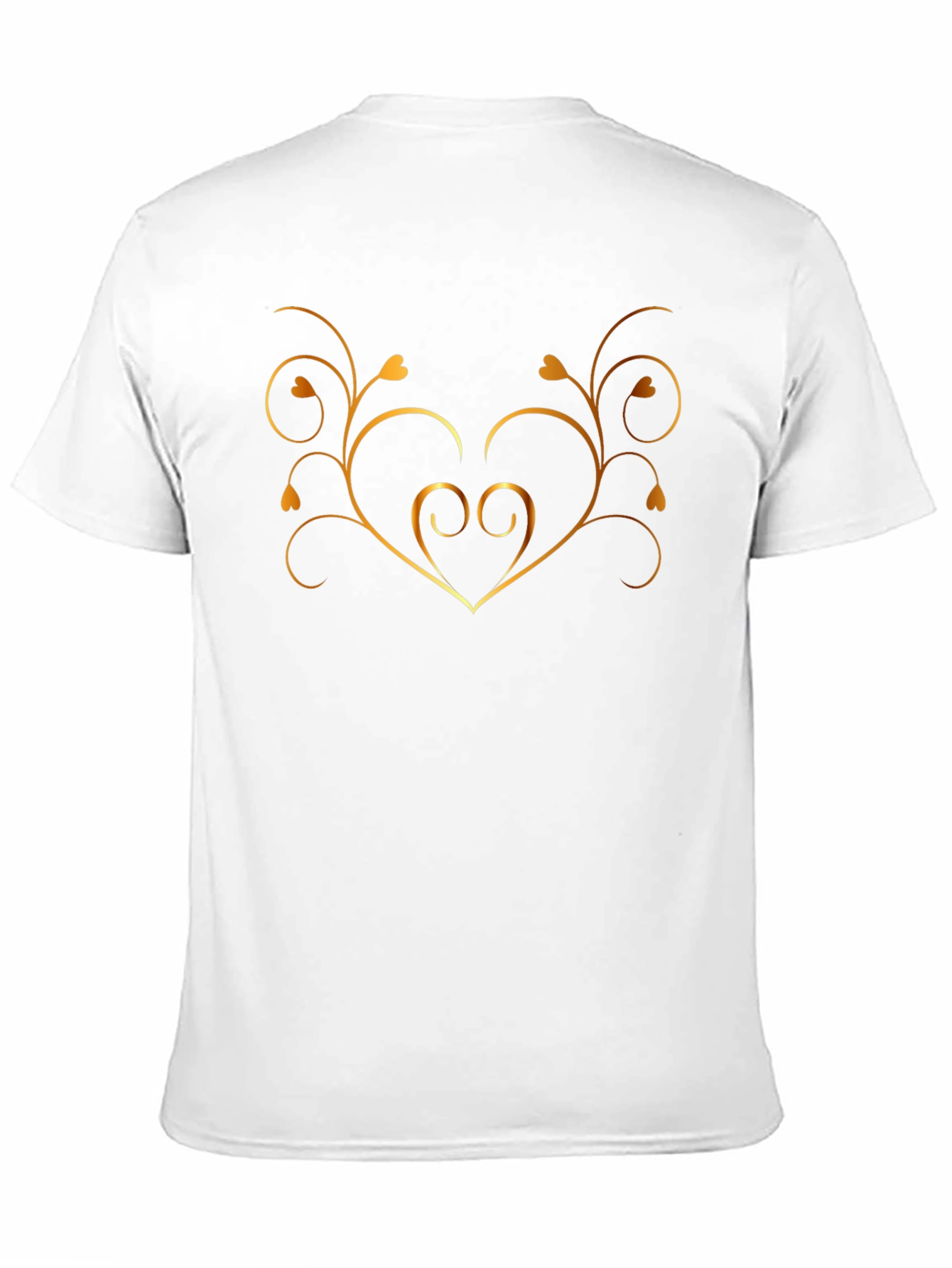Stylish Black Tee with Golden Heart Vine Design