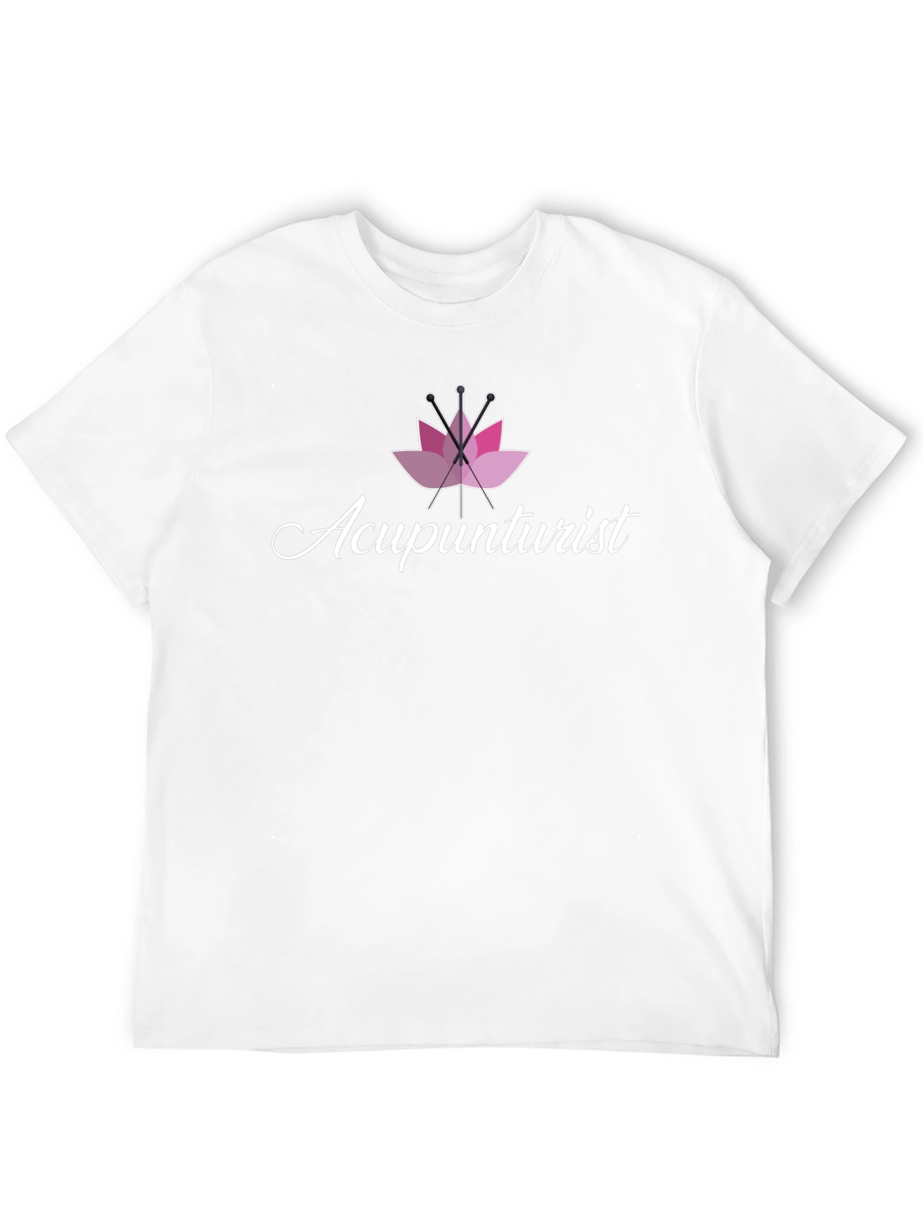 Acupuncturist T-Shirt Pink Lotus Black