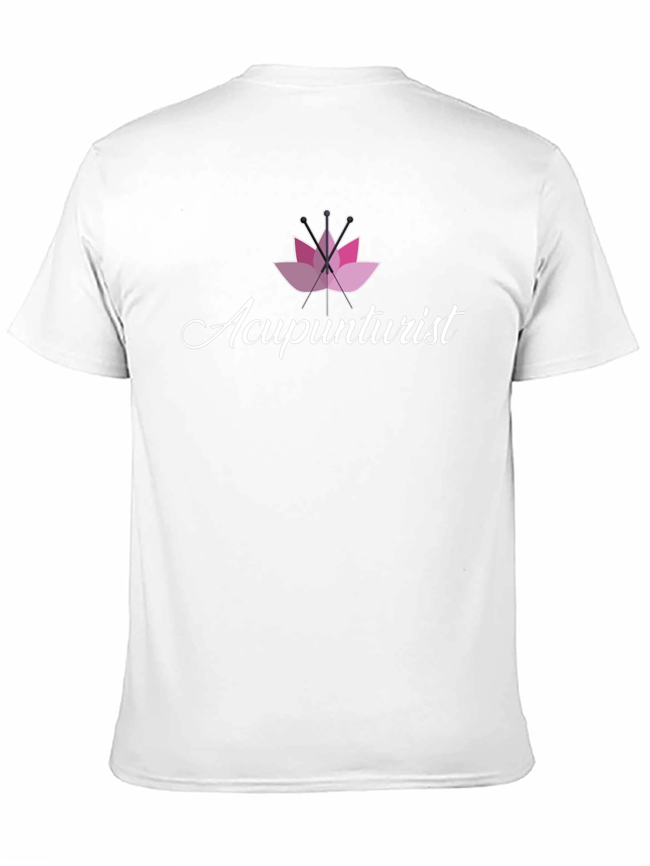 Acupuncturist T-Shirt Pink Lotus Black