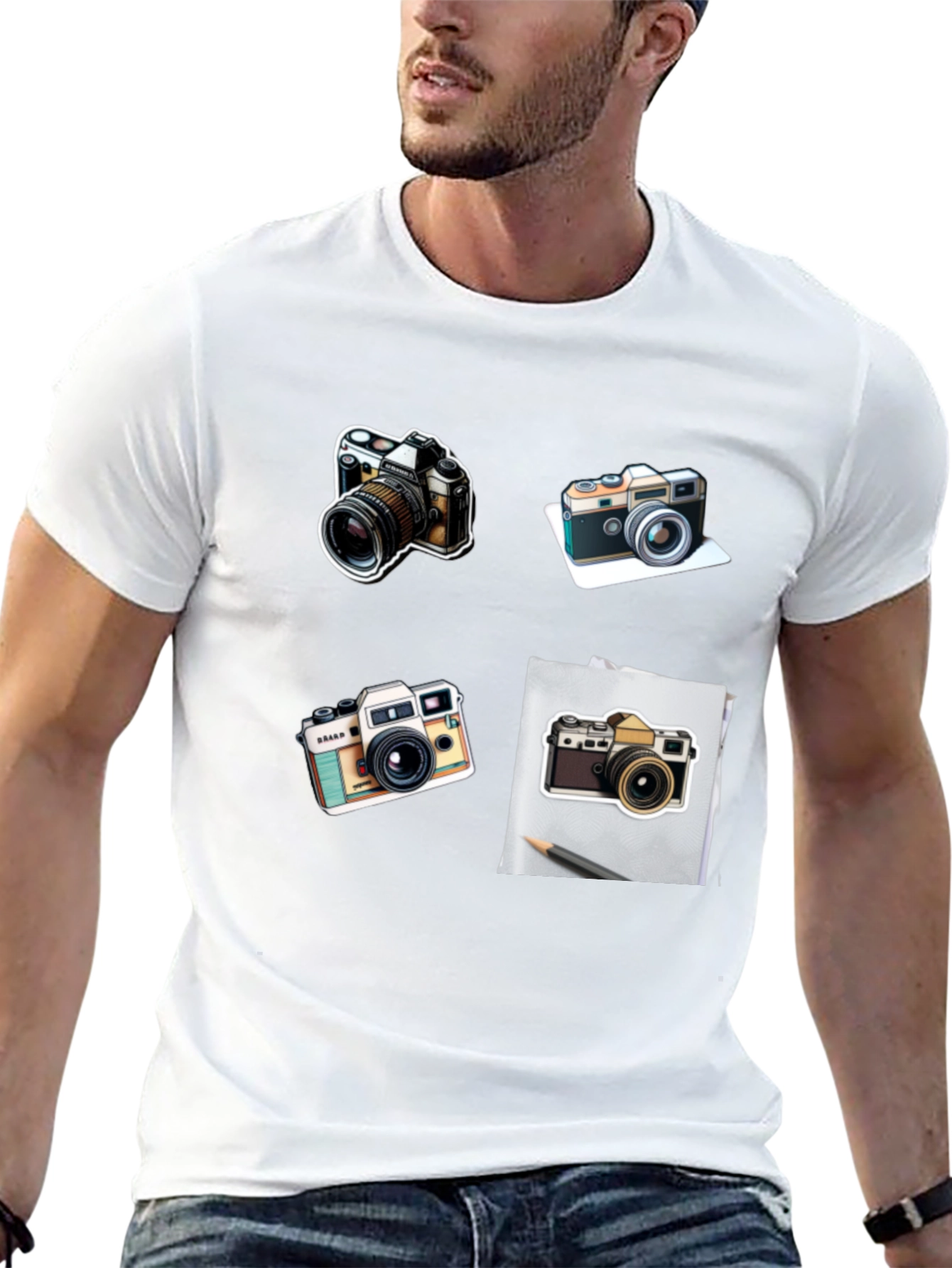 Camera Print Black T-Shirt