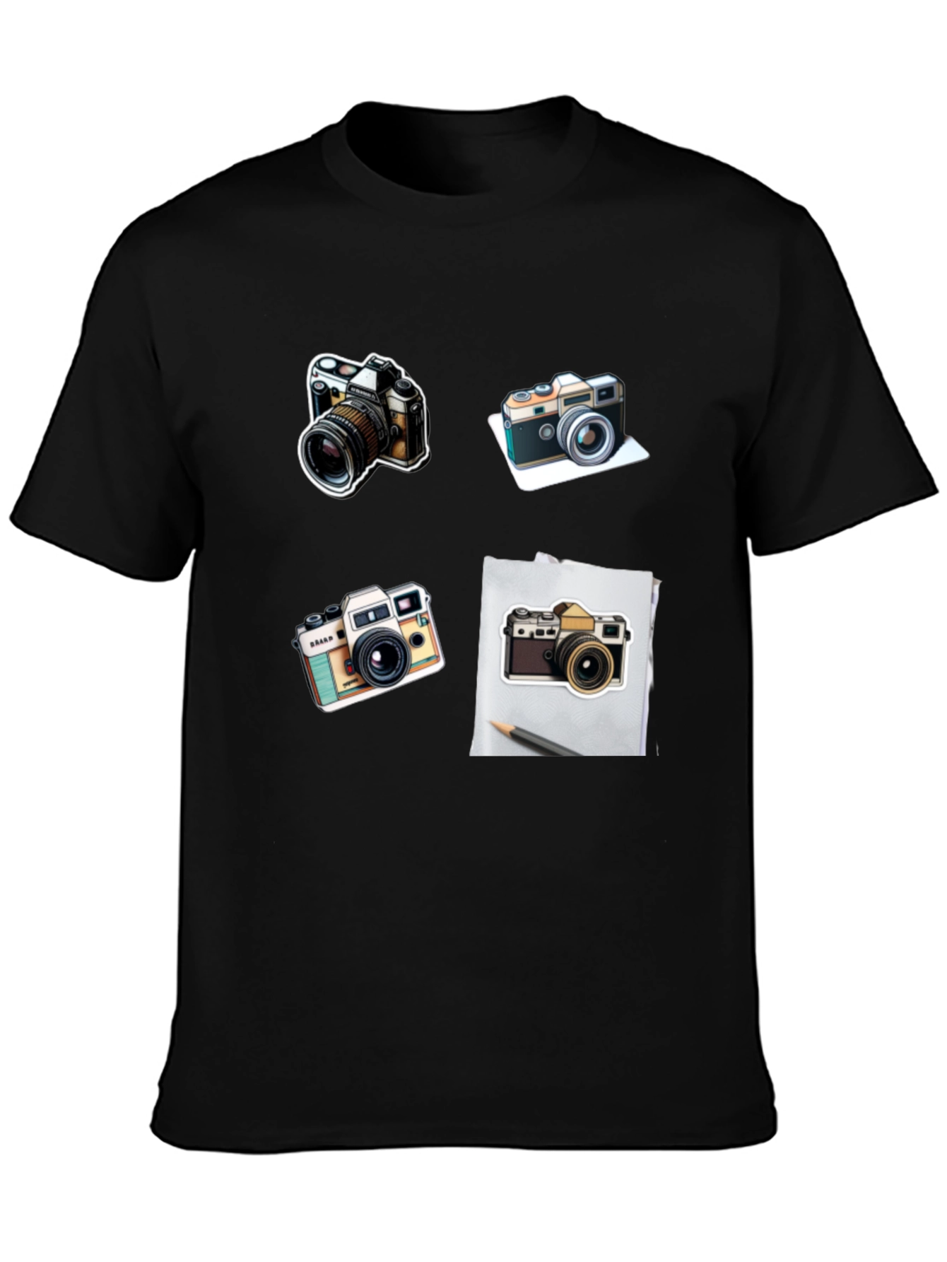 Camera Print Black T-Shirt