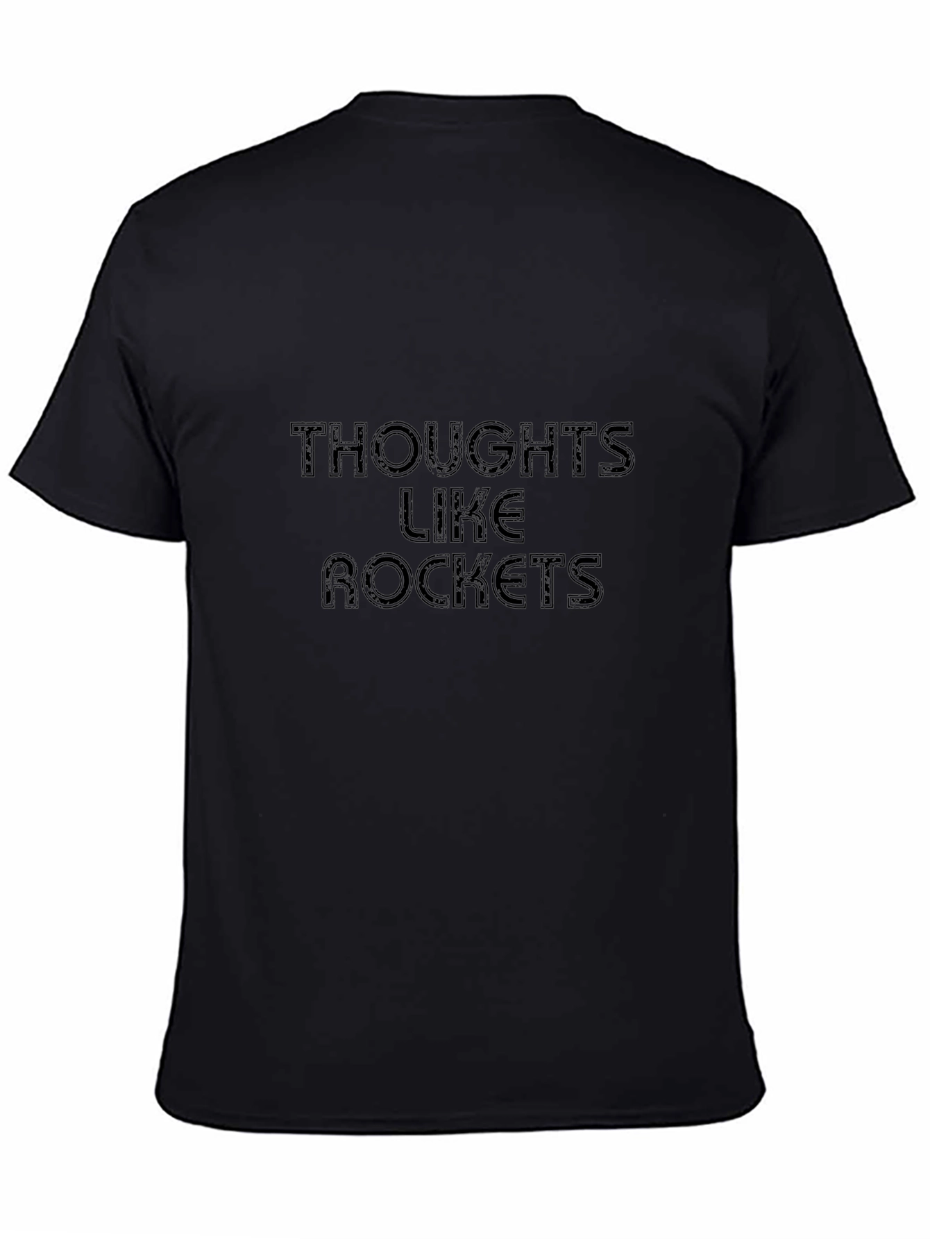 Thoughts Like Rockets Graphic Tee - Black Casual Shirt