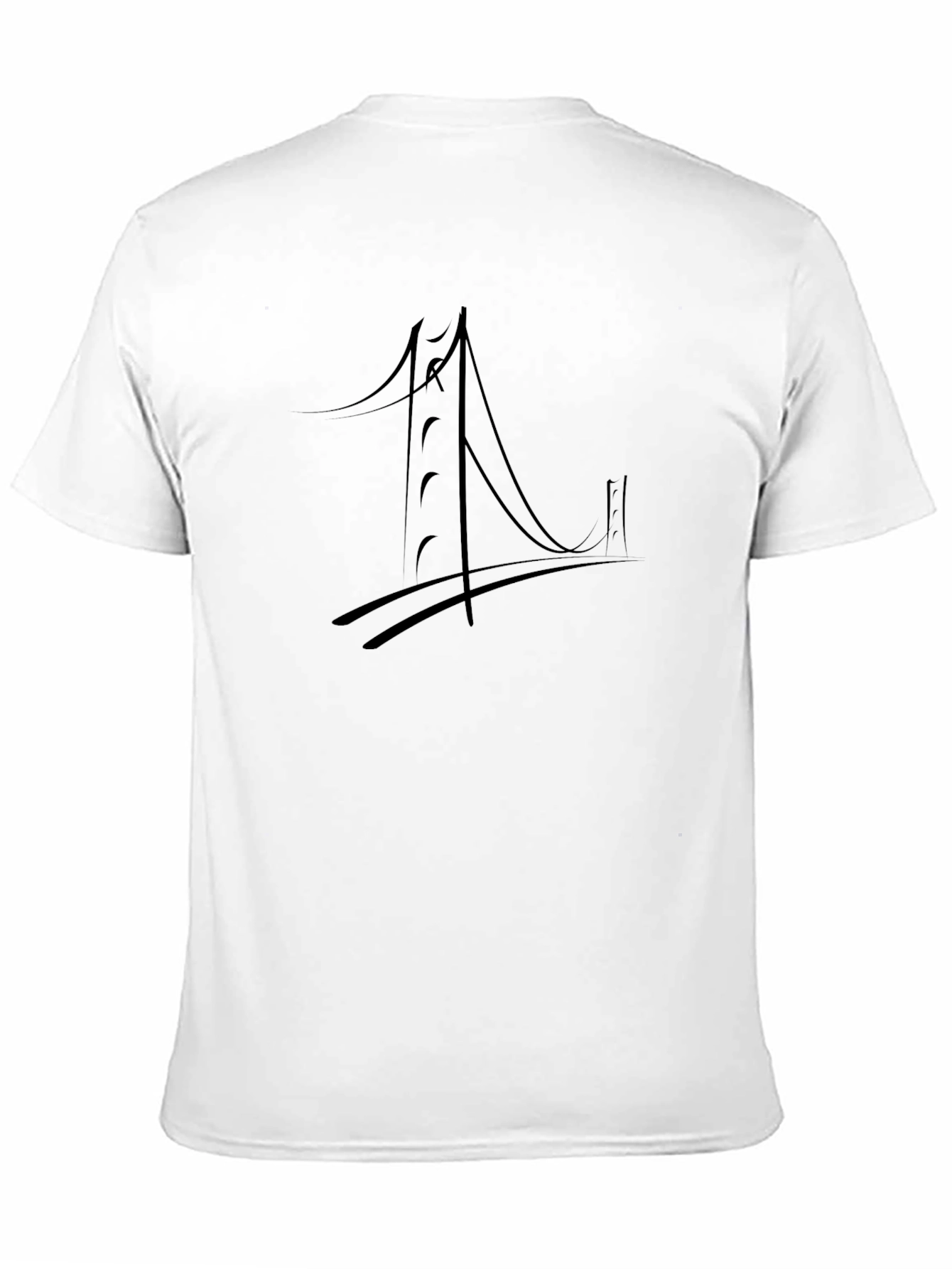 Abstract Bridge Graphic Tee - Black Cotton Blend