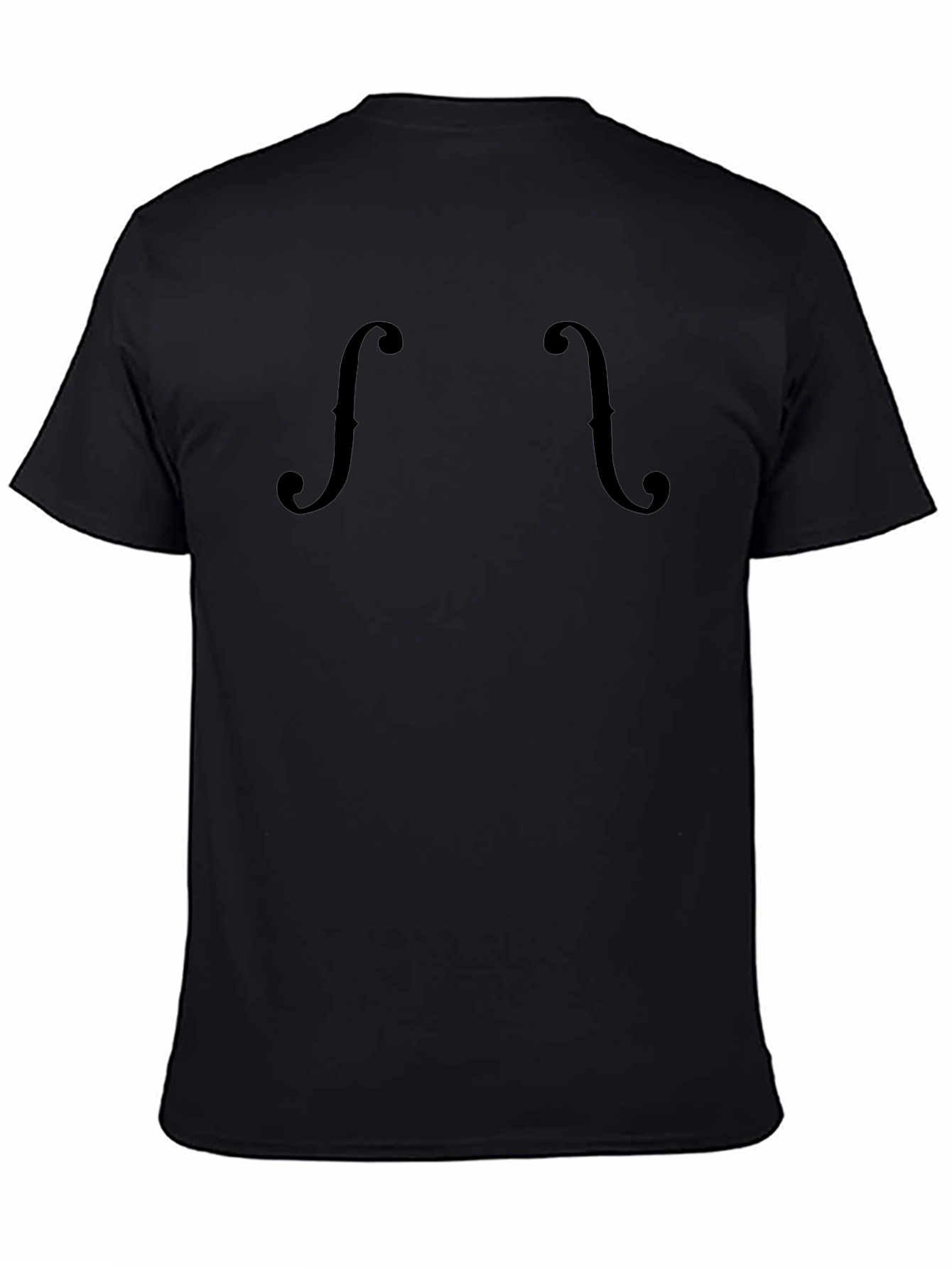 Stylish Black Violin F-Hole Graphic Tee