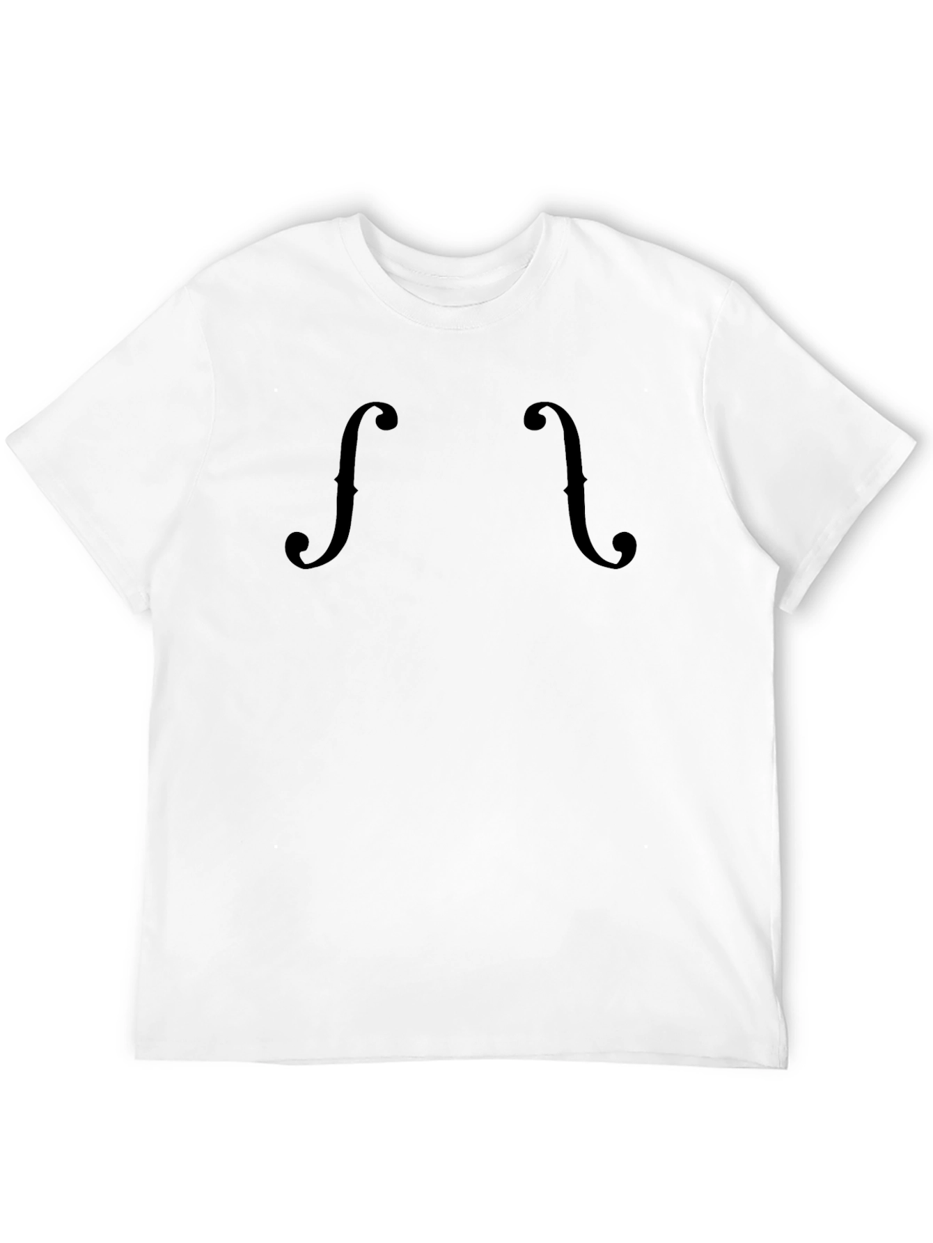 Stylish Black Violin F-Hole Graphic Tee