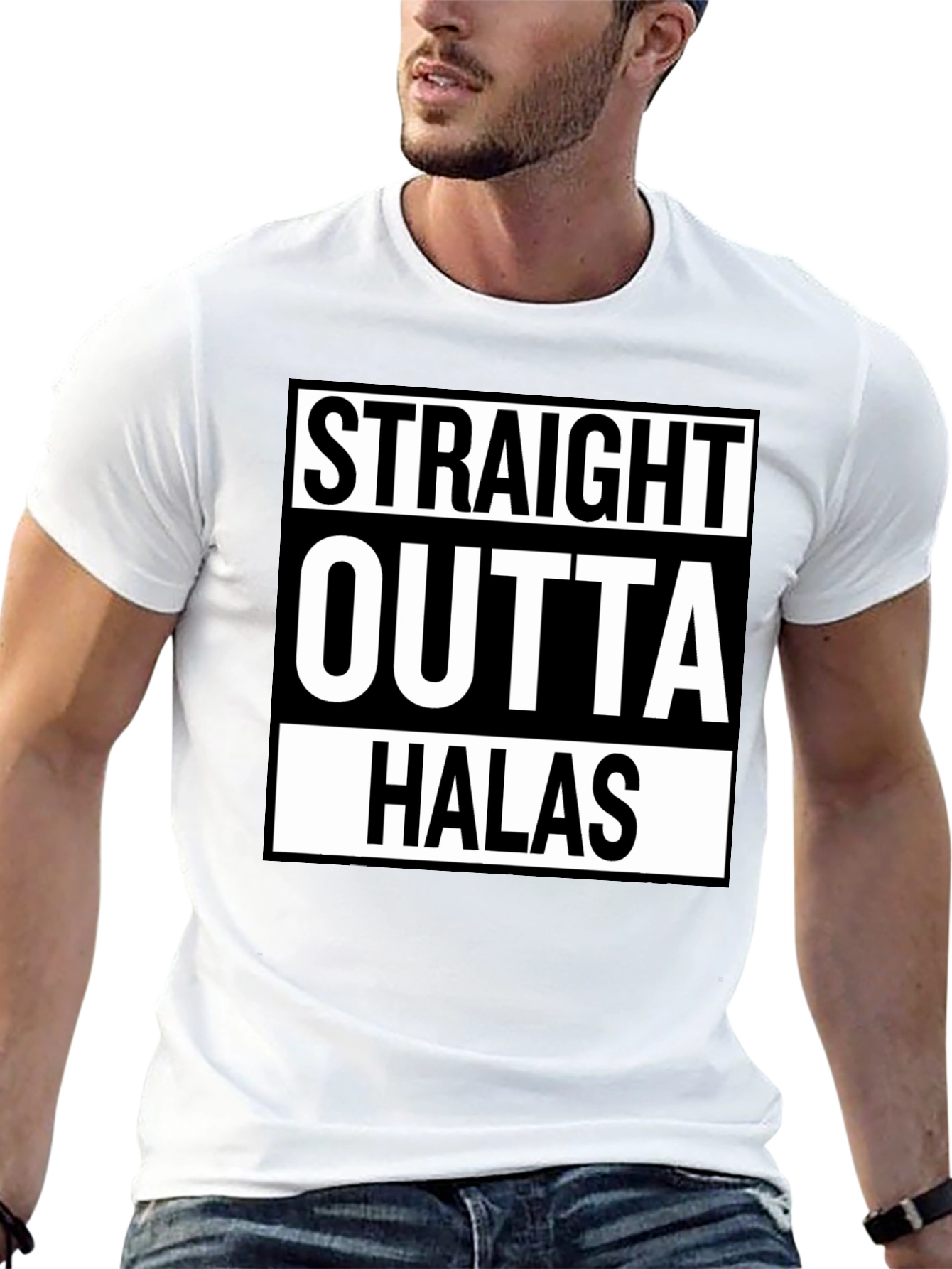 Straight Outta Halas Black T-Shirt