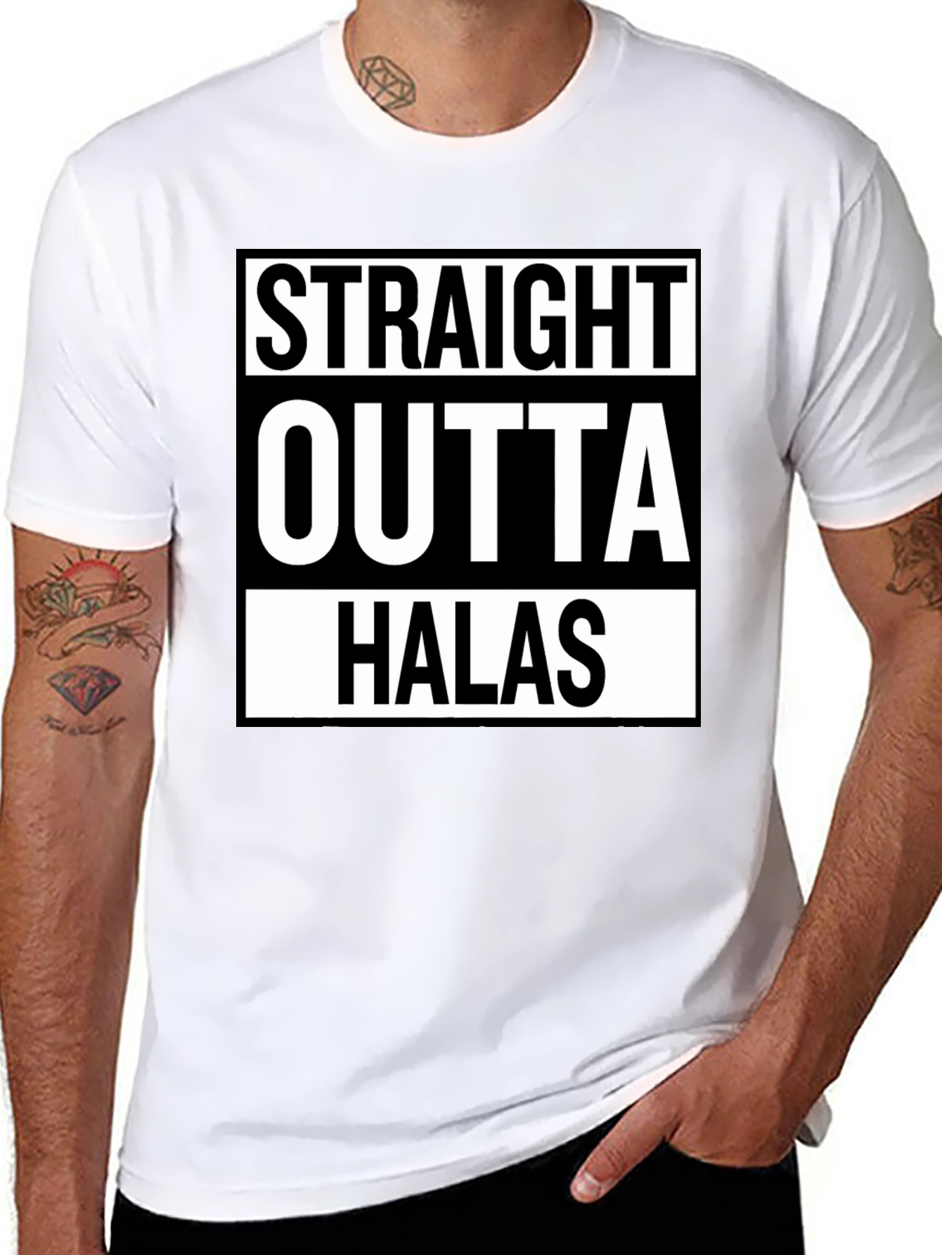 Straight Outta Halas Black T-Shirt