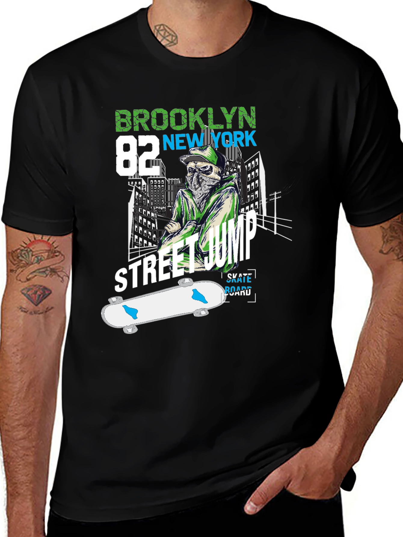 Brooklyn Street Jump Skateboard T-Shirt