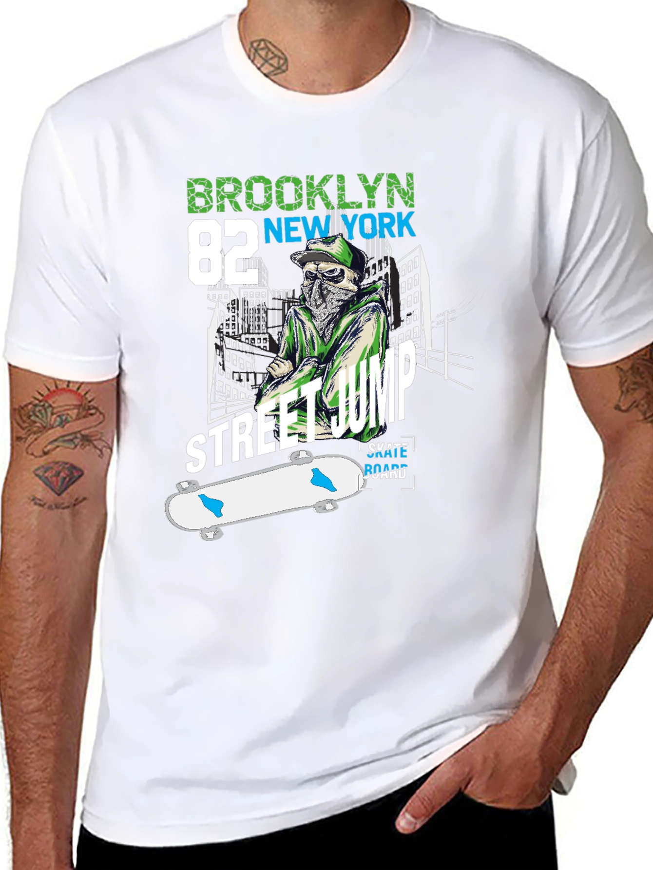 Brooklyn Street Jump Skateboard T-Shirt