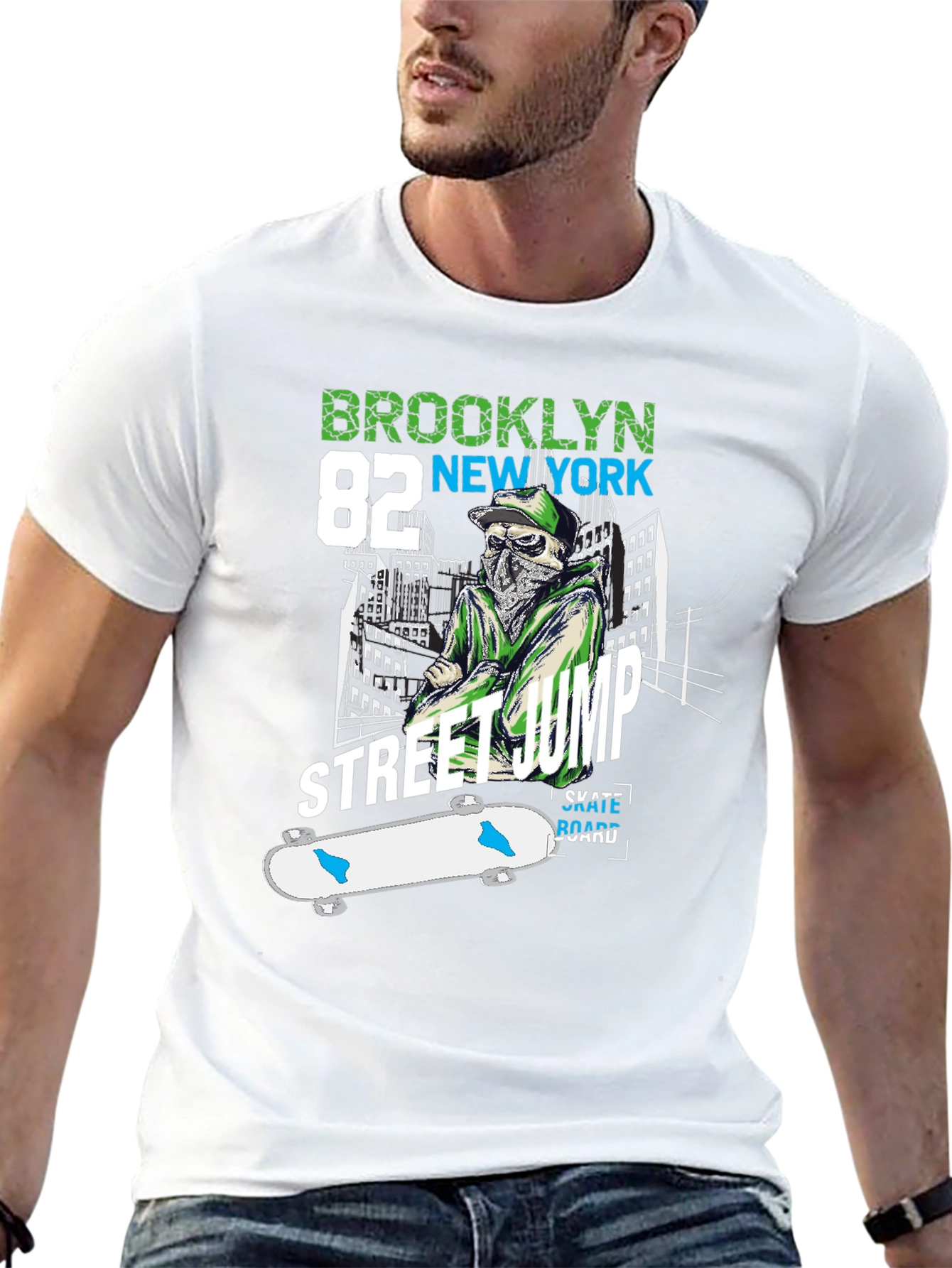 Brooklyn Street Jump Skateboard T-Shirt