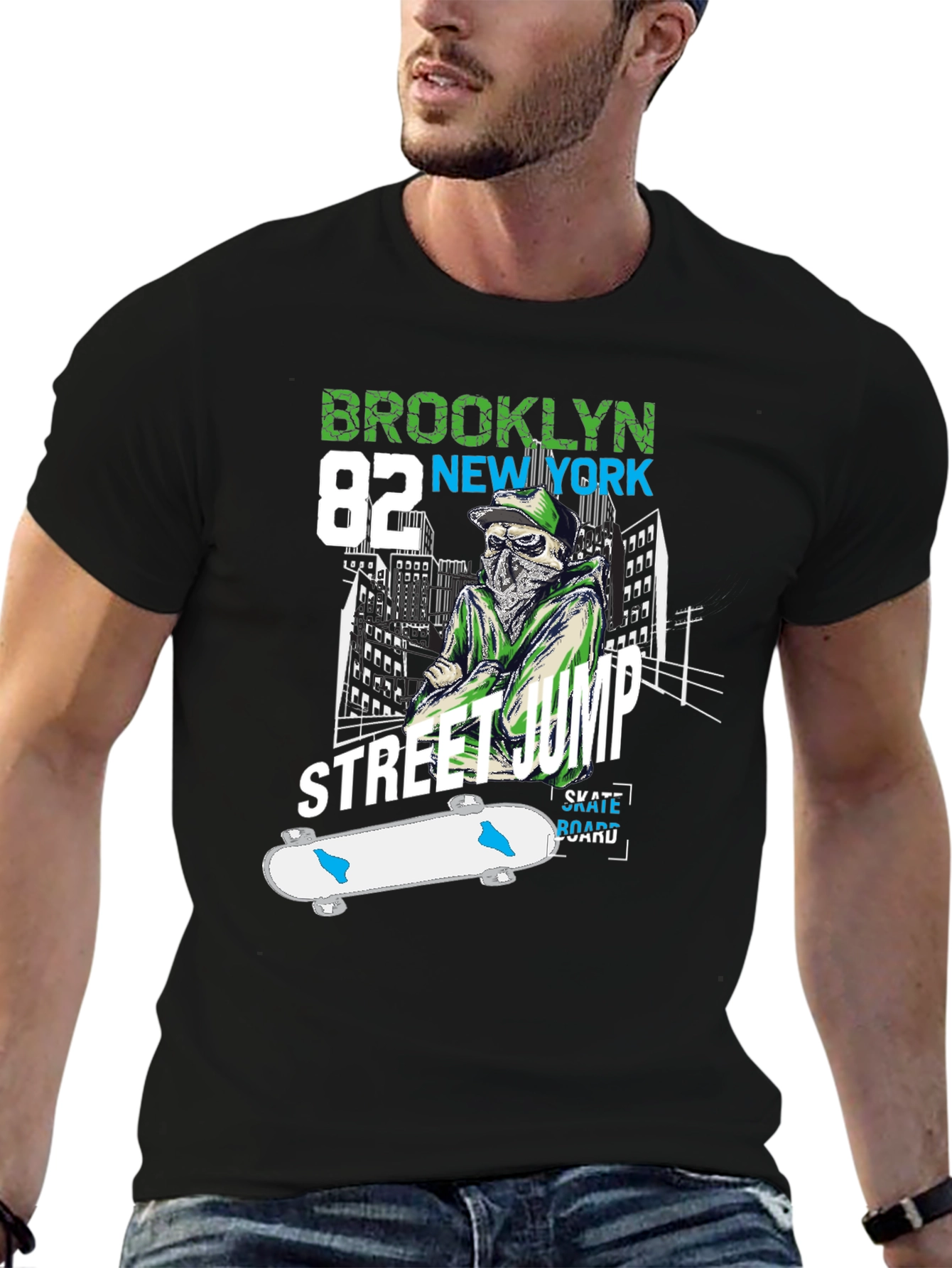 Brooklyn Street Jump Skateboard T-Shirt
