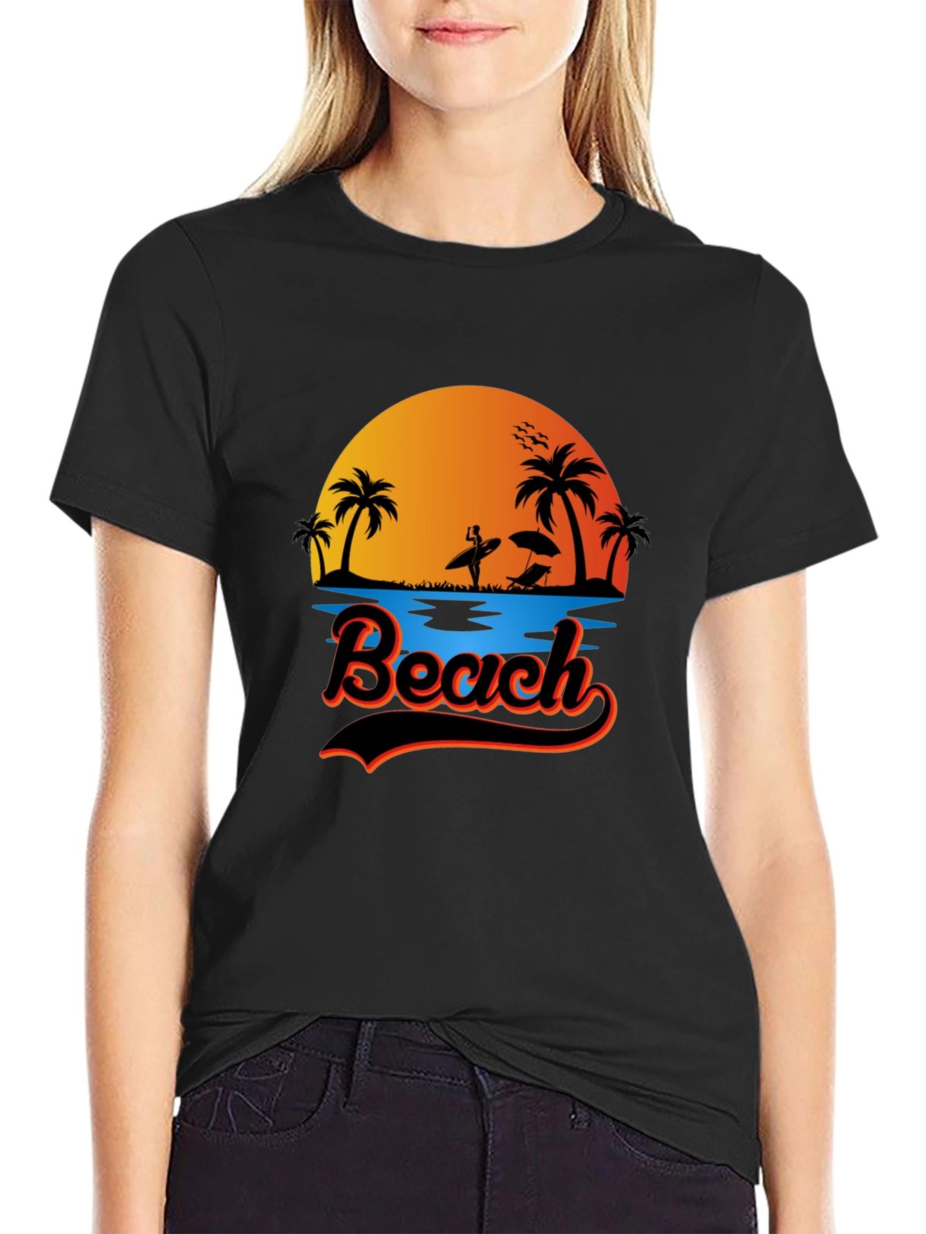 Beach Sunset Graphic Tee - Summer Vibes