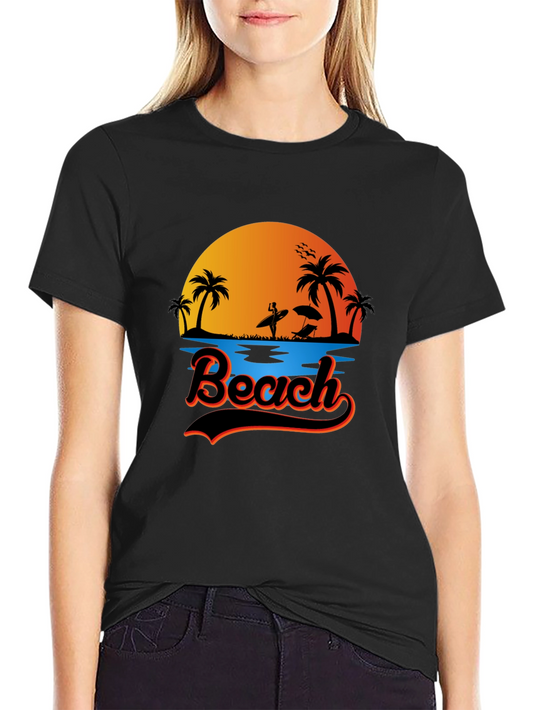 Beach Sunset Graphic Tee - Summer Vibes