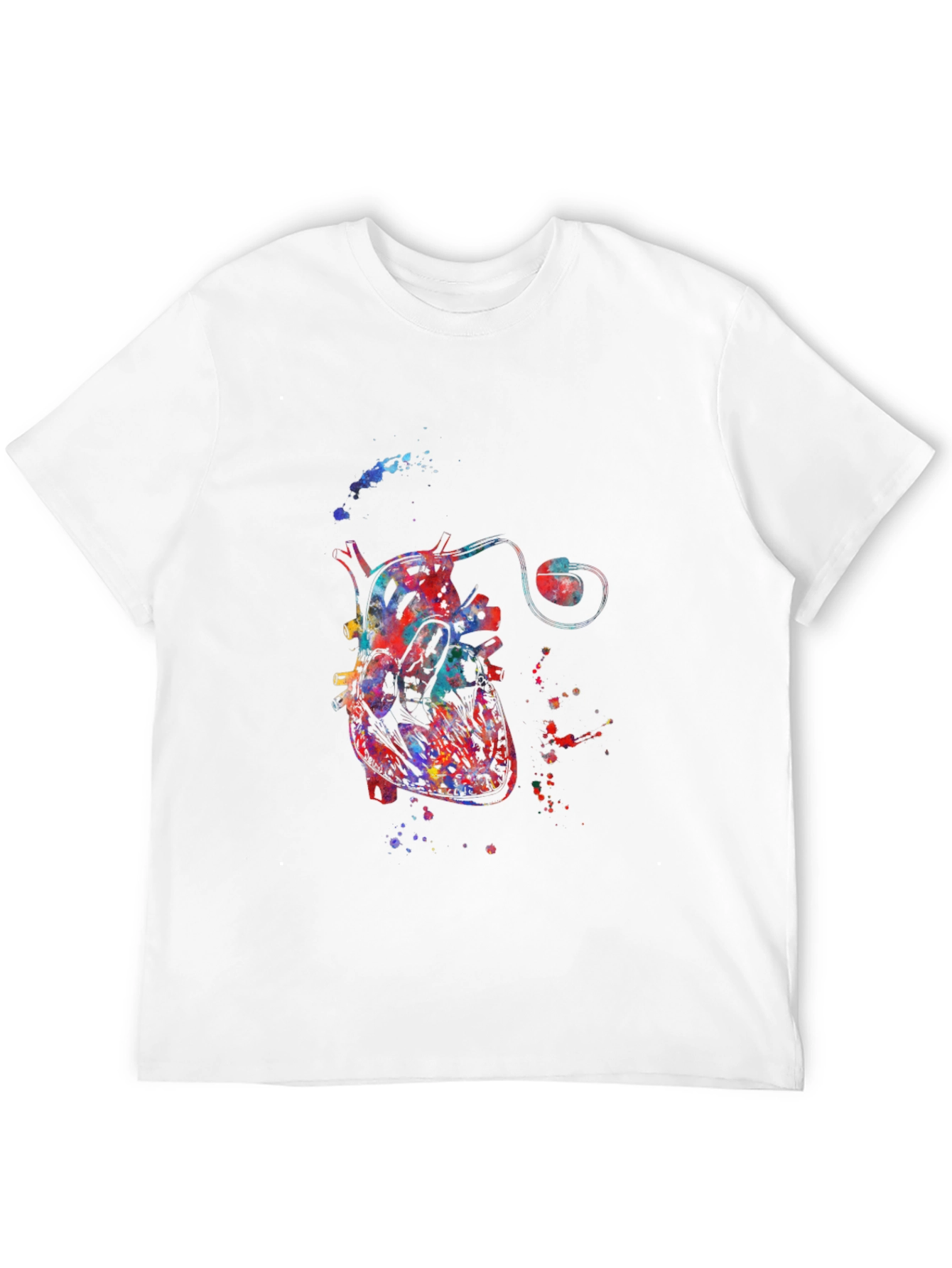 Watercolor Heart Black T-Shirt