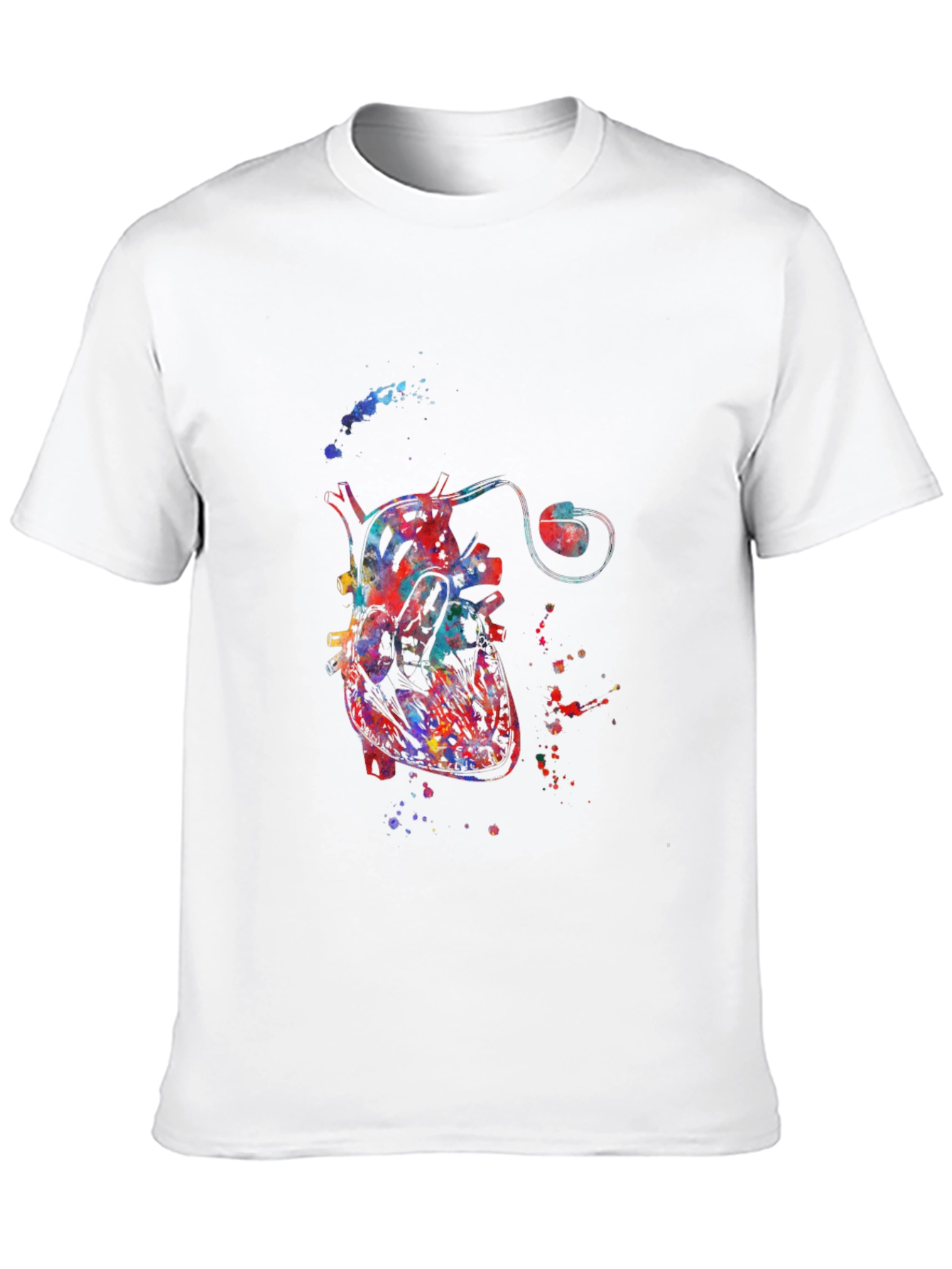 Watercolor Heart Black T-Shirt