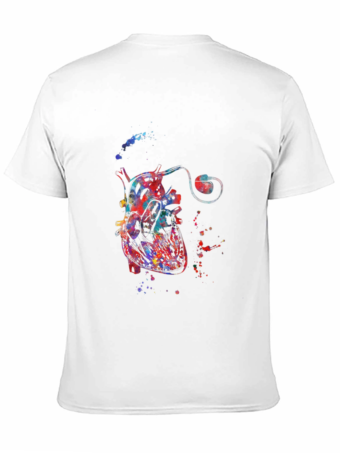 Watercolor Heart Black T-Shirt