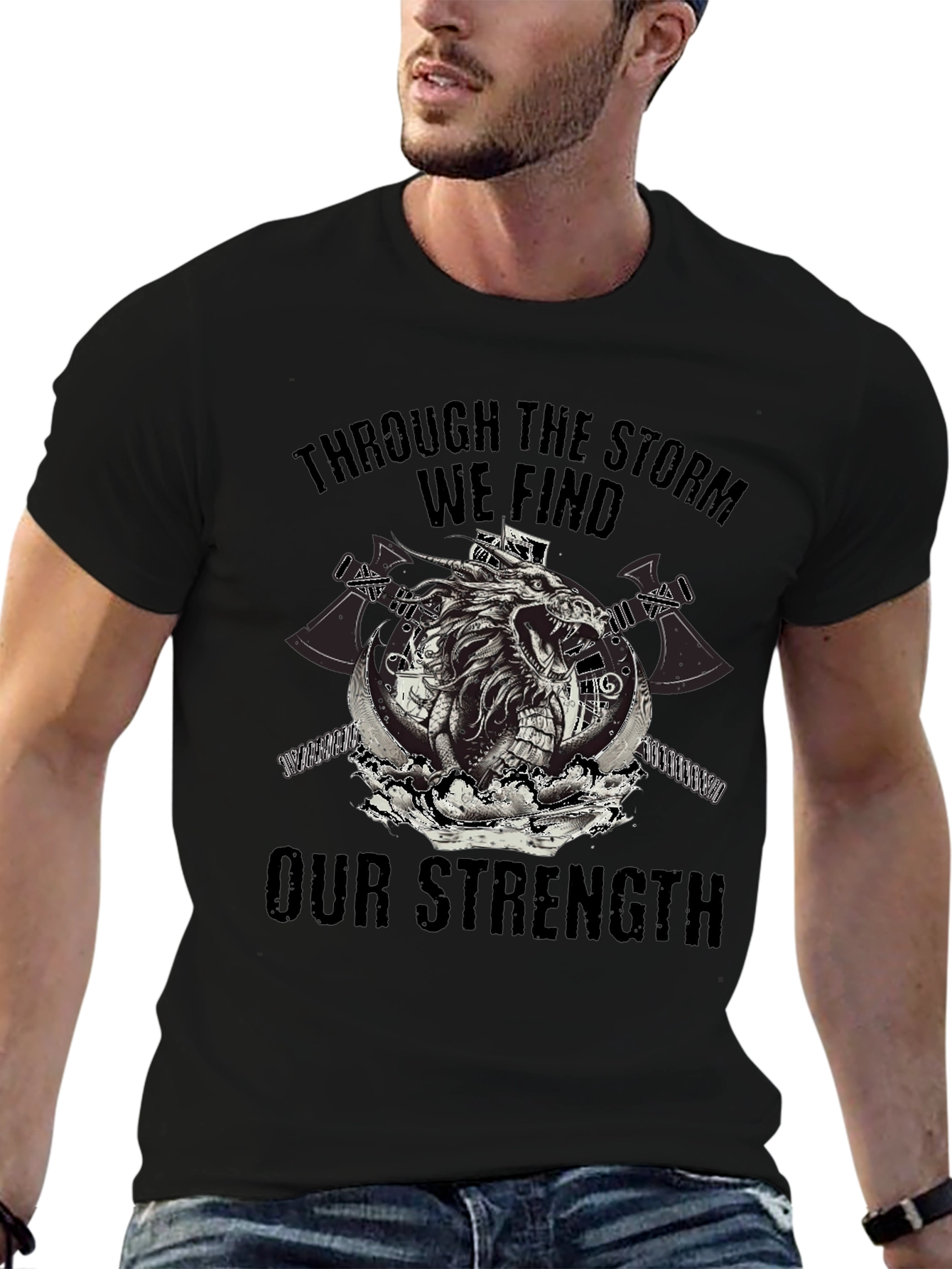 Through The Storm Viking Graphic T-Shirt